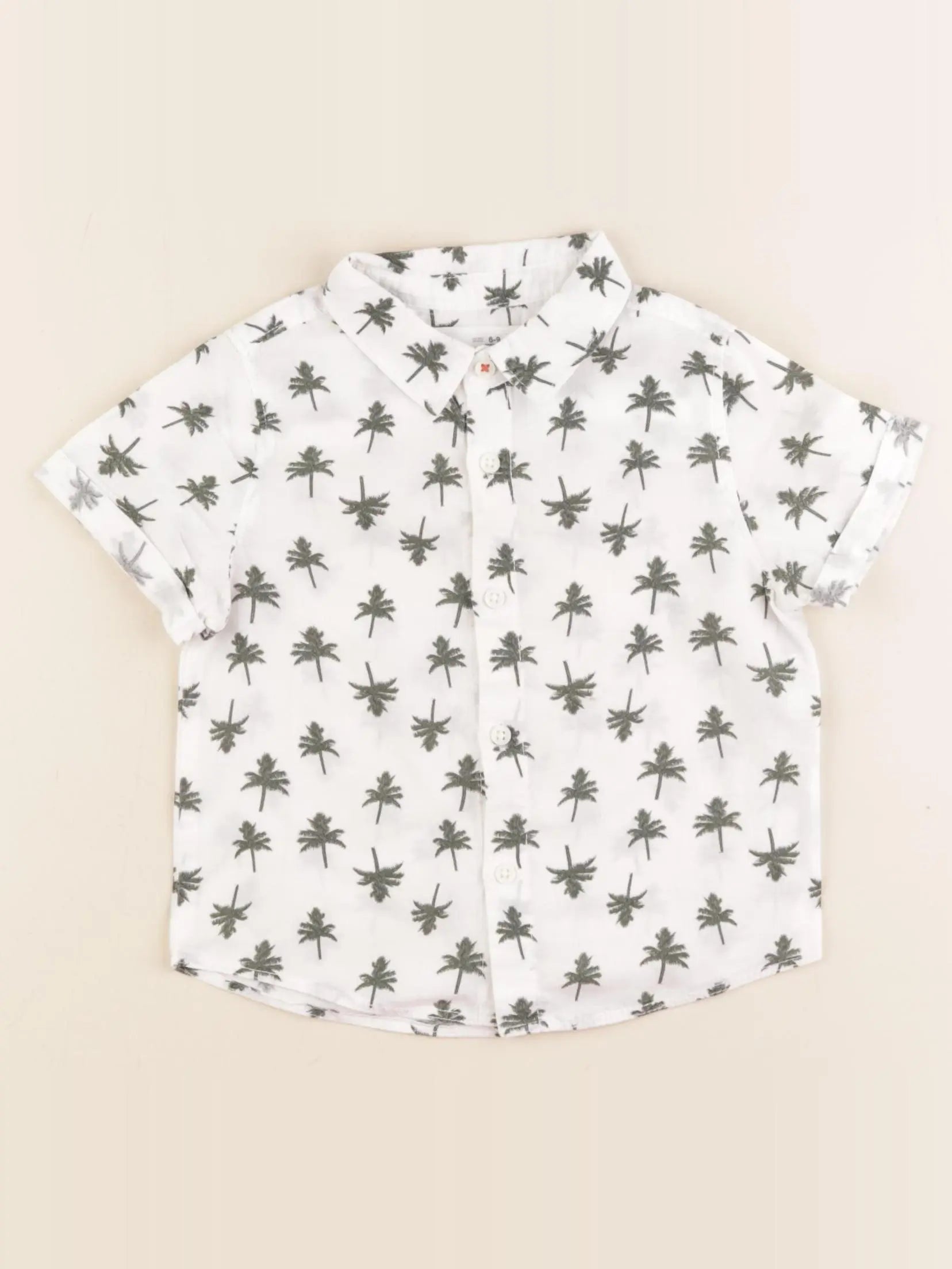 Zara - chemise blanc, vert - 6/9 mois