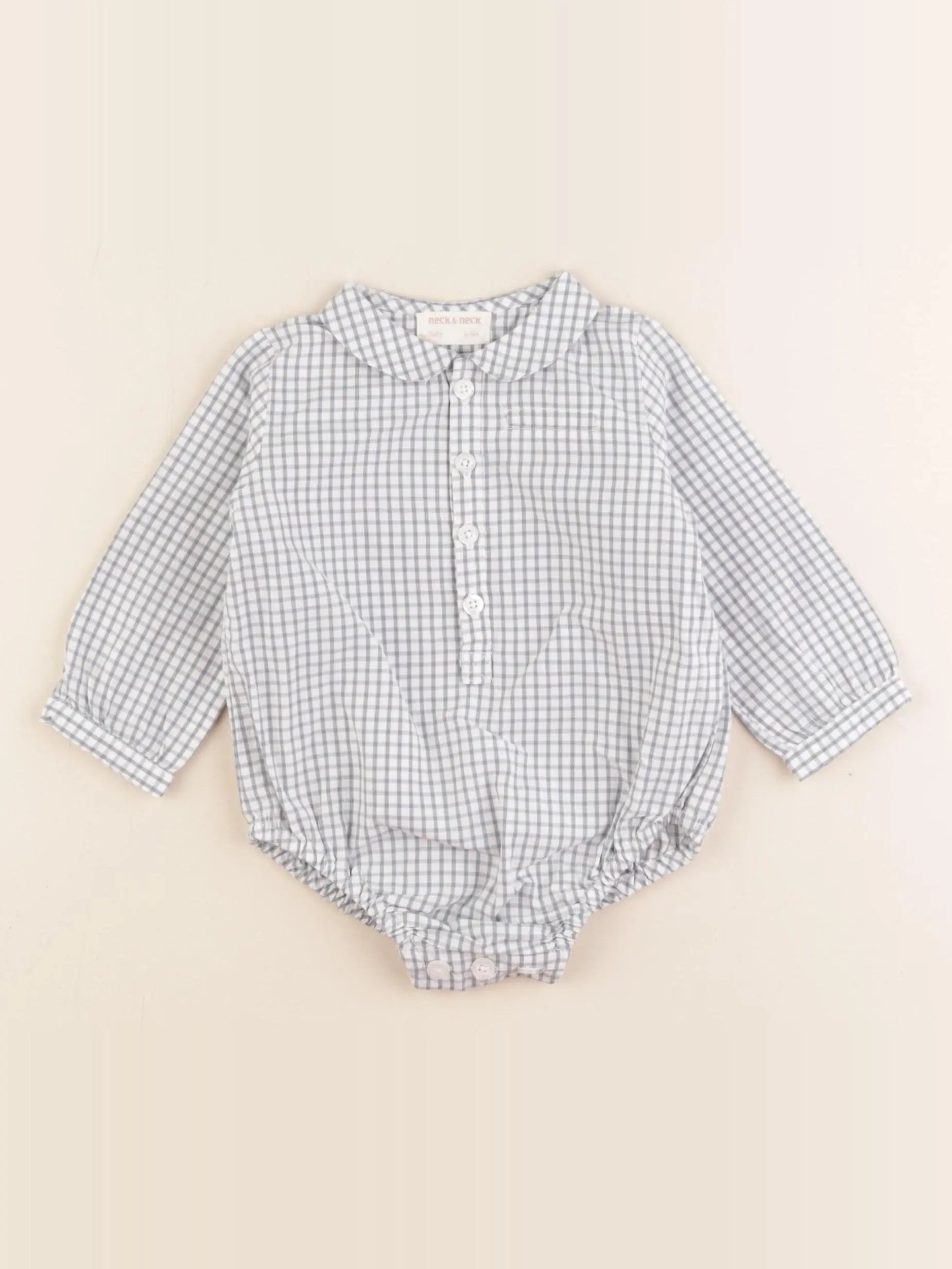 Neck & Neck - combinaison blanc, bleu - 6/9 mois