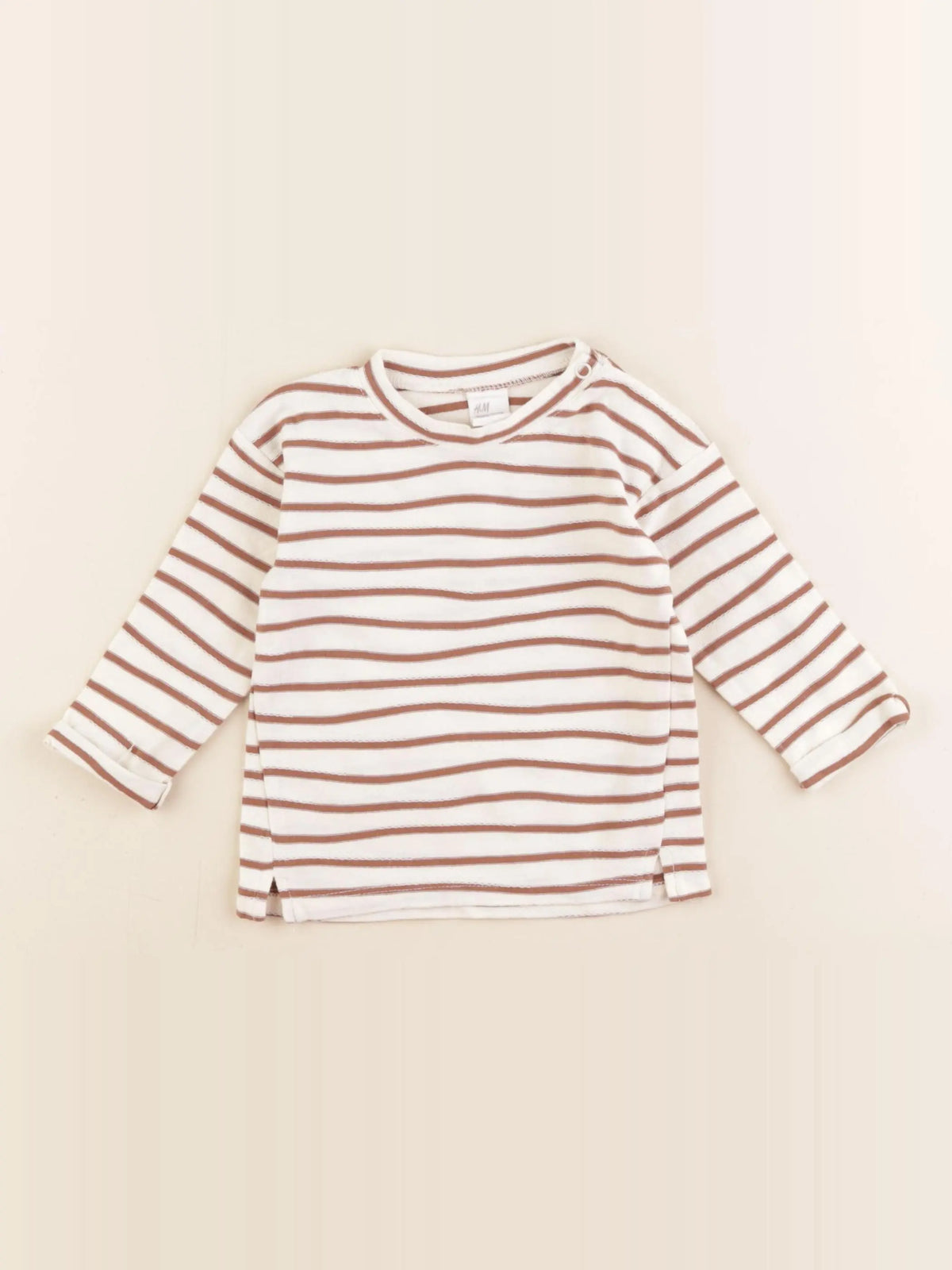 H&M - tee-shirt beige, marron - 6/9 mois