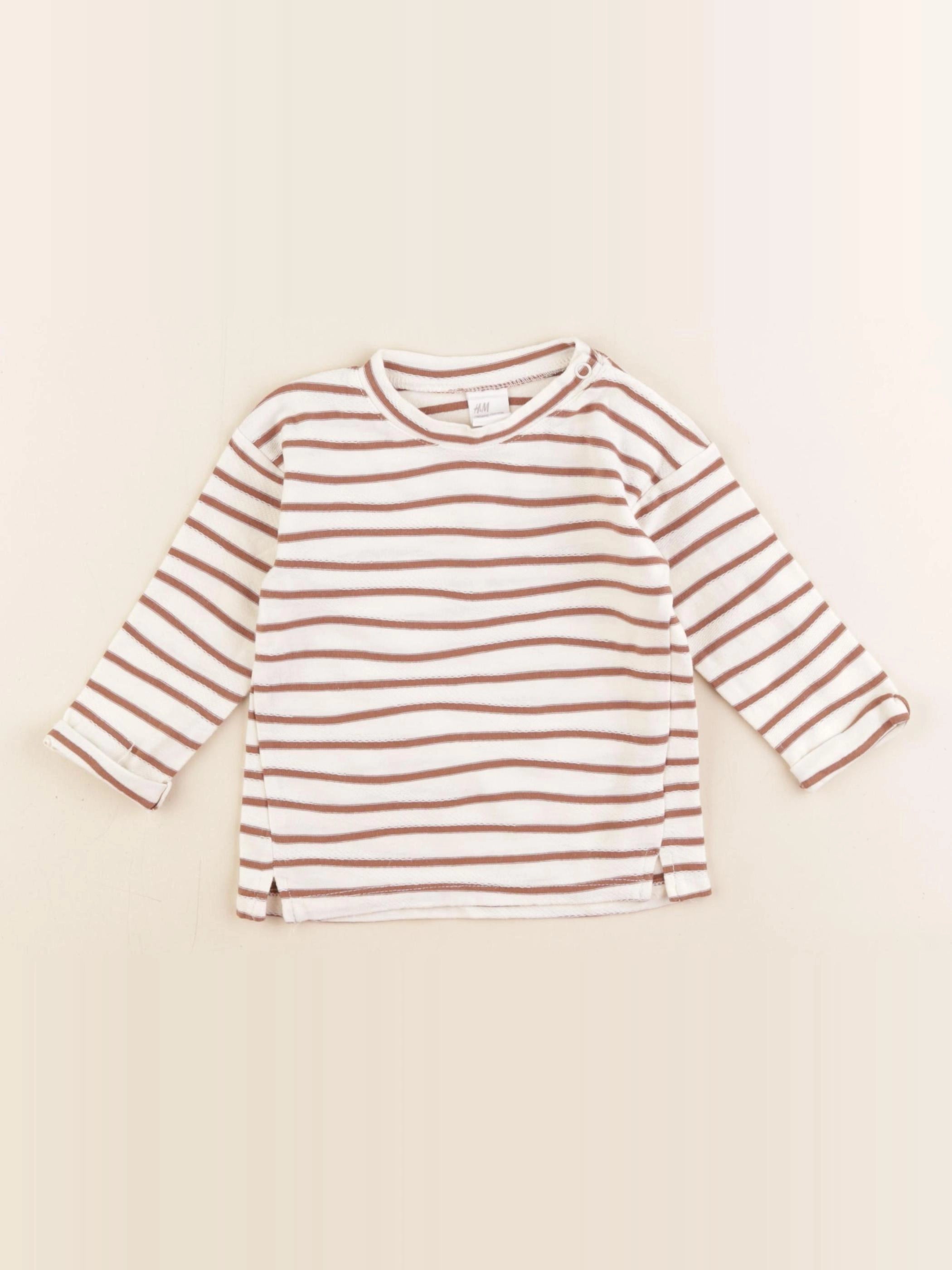 H&M - tee-shirt beige, marron - 6/9 mois