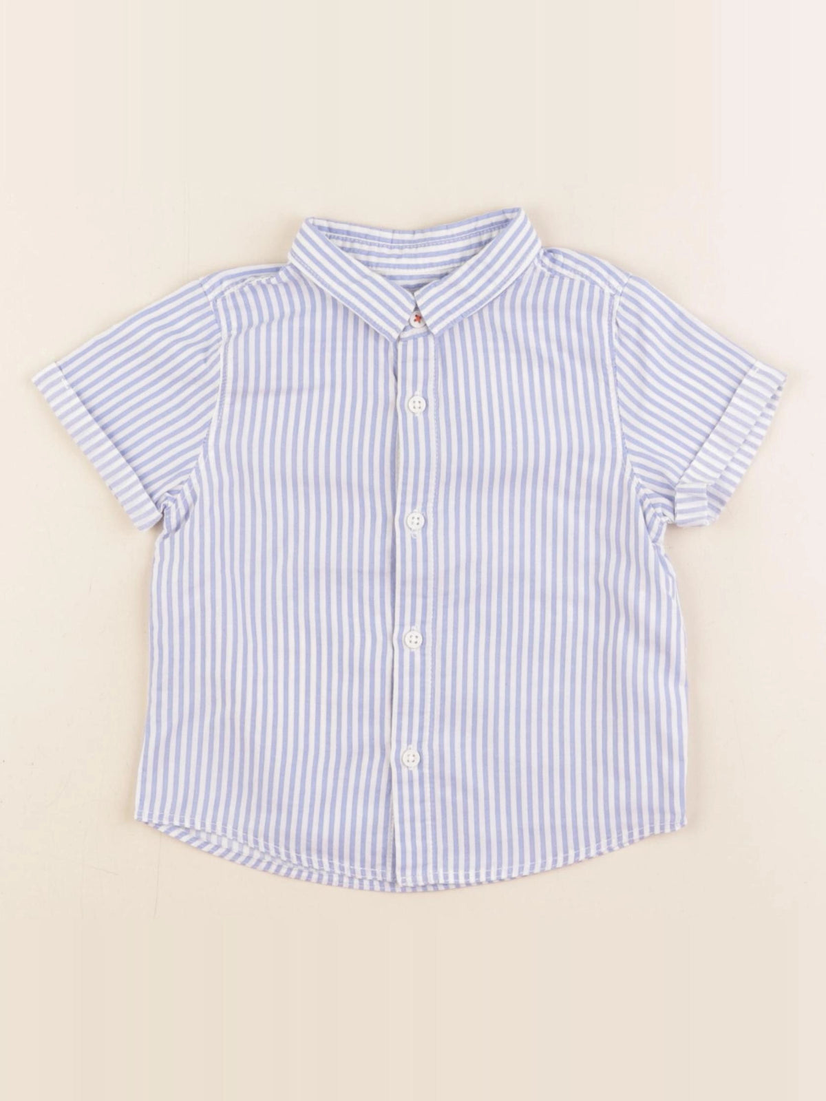 Zara - chemise bleu, blanc - 6/9 mois