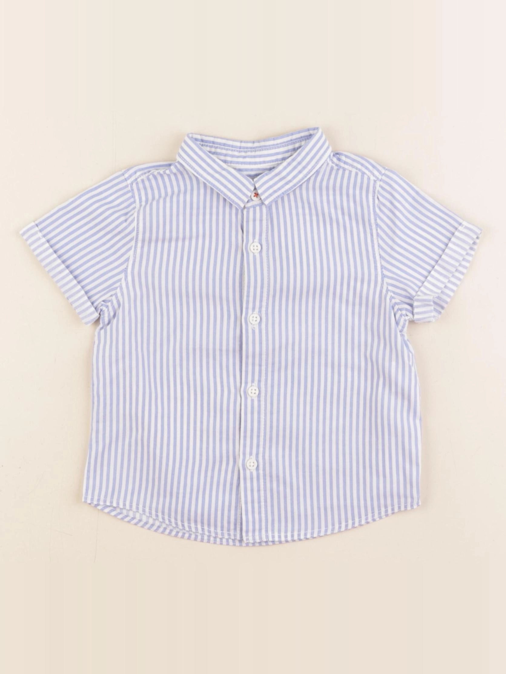 Zara - chemise bleu, blanc - 6/9 mois