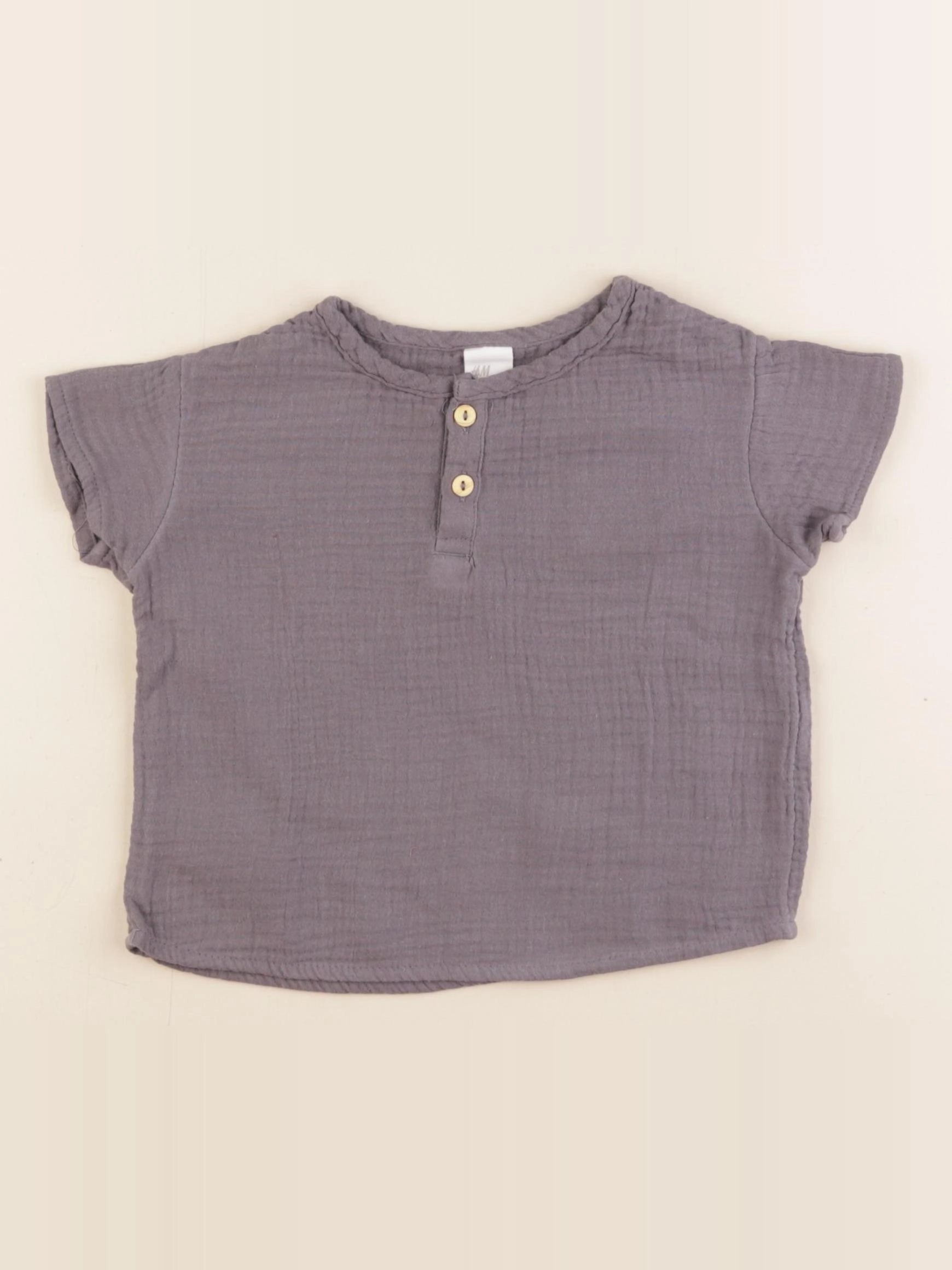 H&M - tee-shirt gris - 9/12 mois