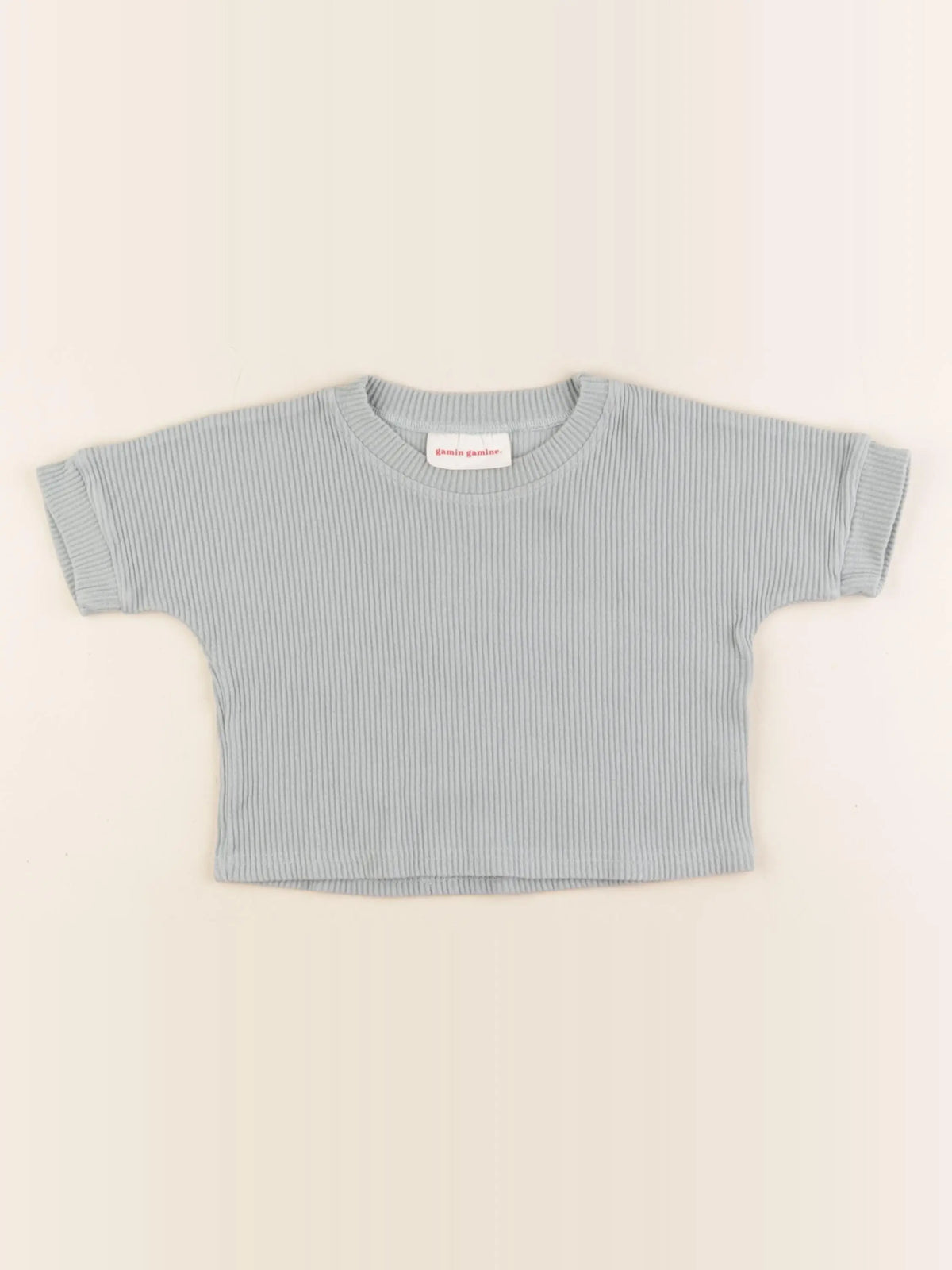 Gamin gamine - tee-shirt bleu - 6/9 mois