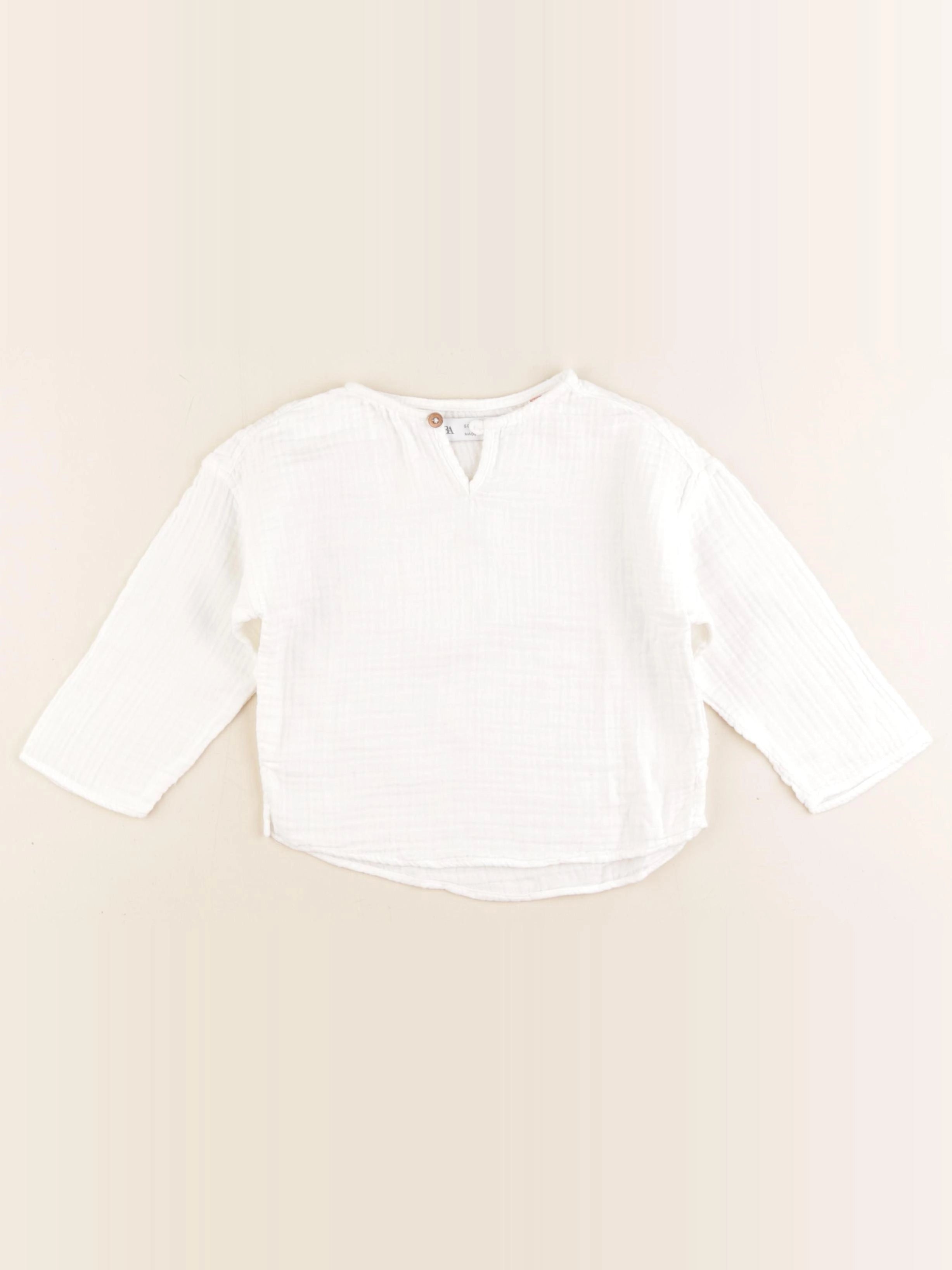 Zara - chemise blanc - 6/9 mois