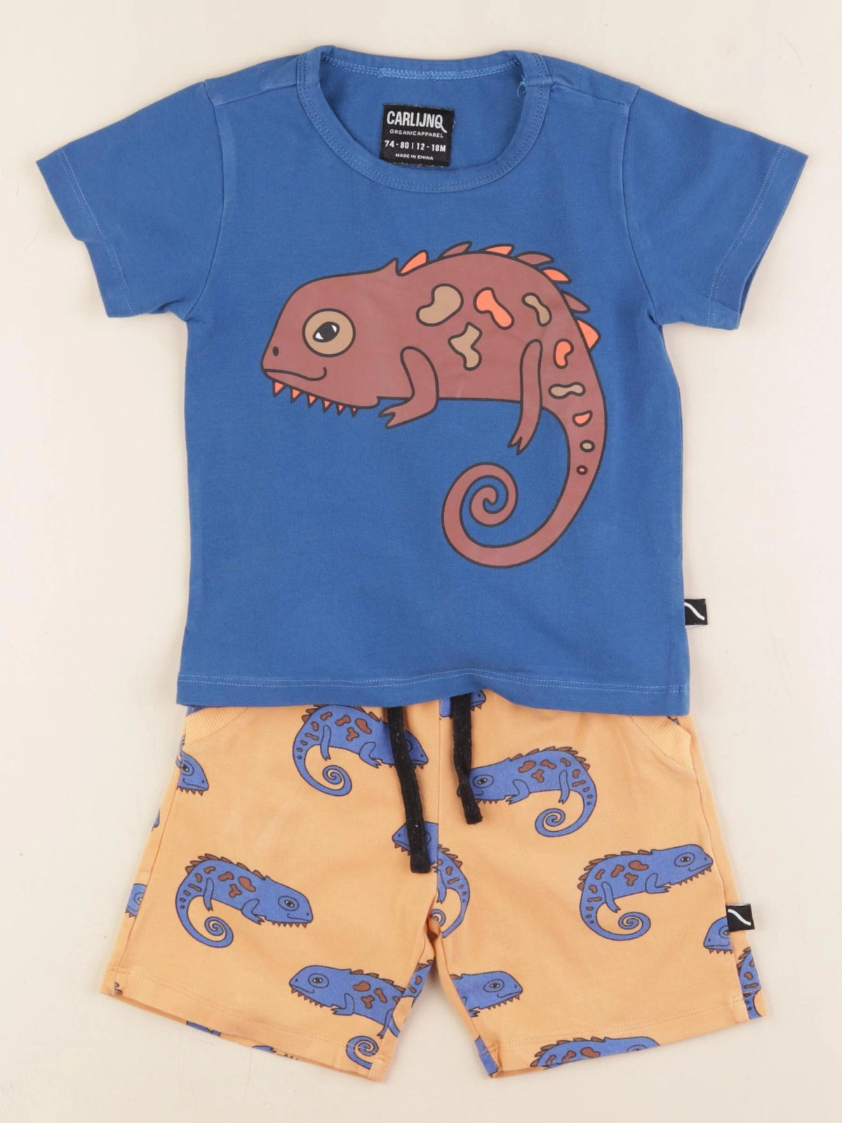 CARLIJNQ - ensemble bleu, orange - 12/18 mois