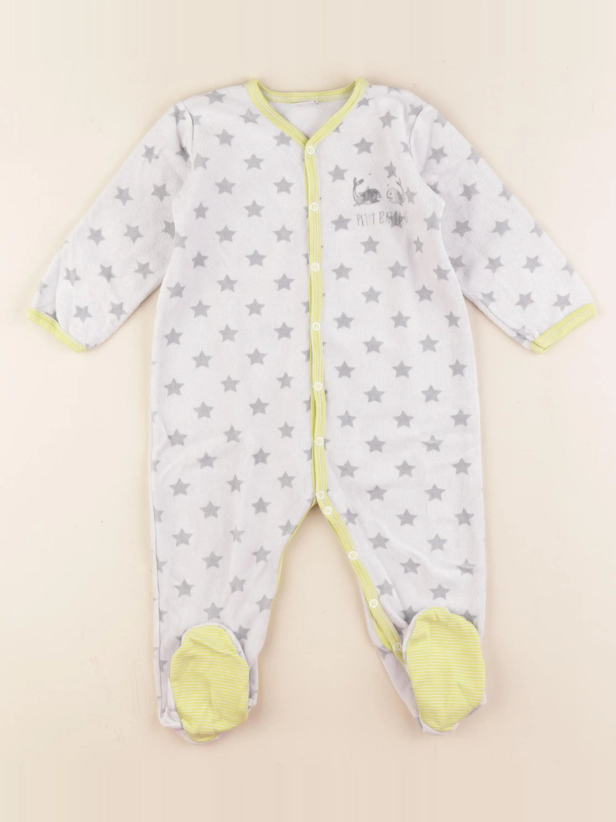 Petit Bateau - pyjama velours blanc - 18 mois