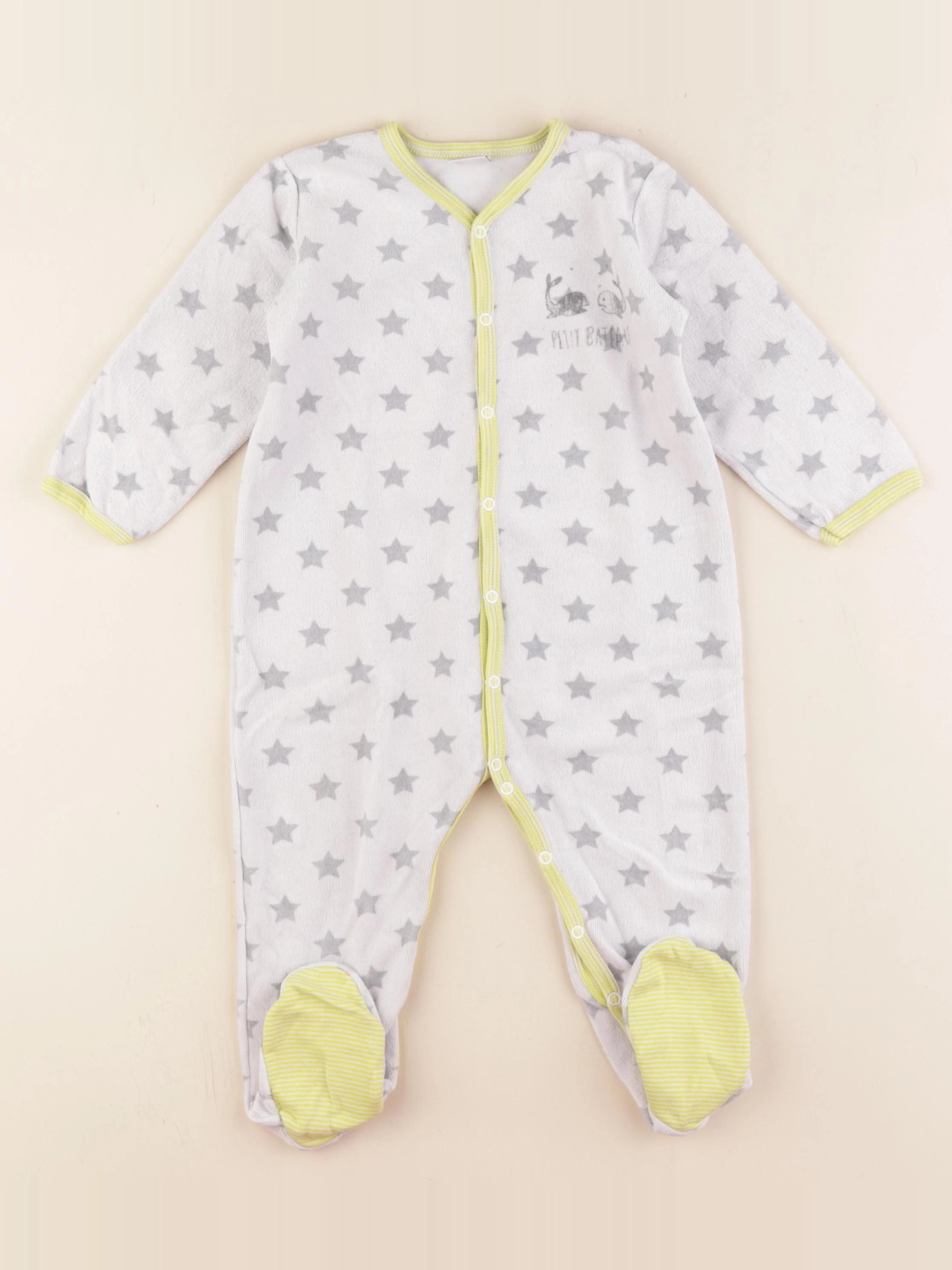 Petit Bateau - pyjama velours blanc - 18 mois