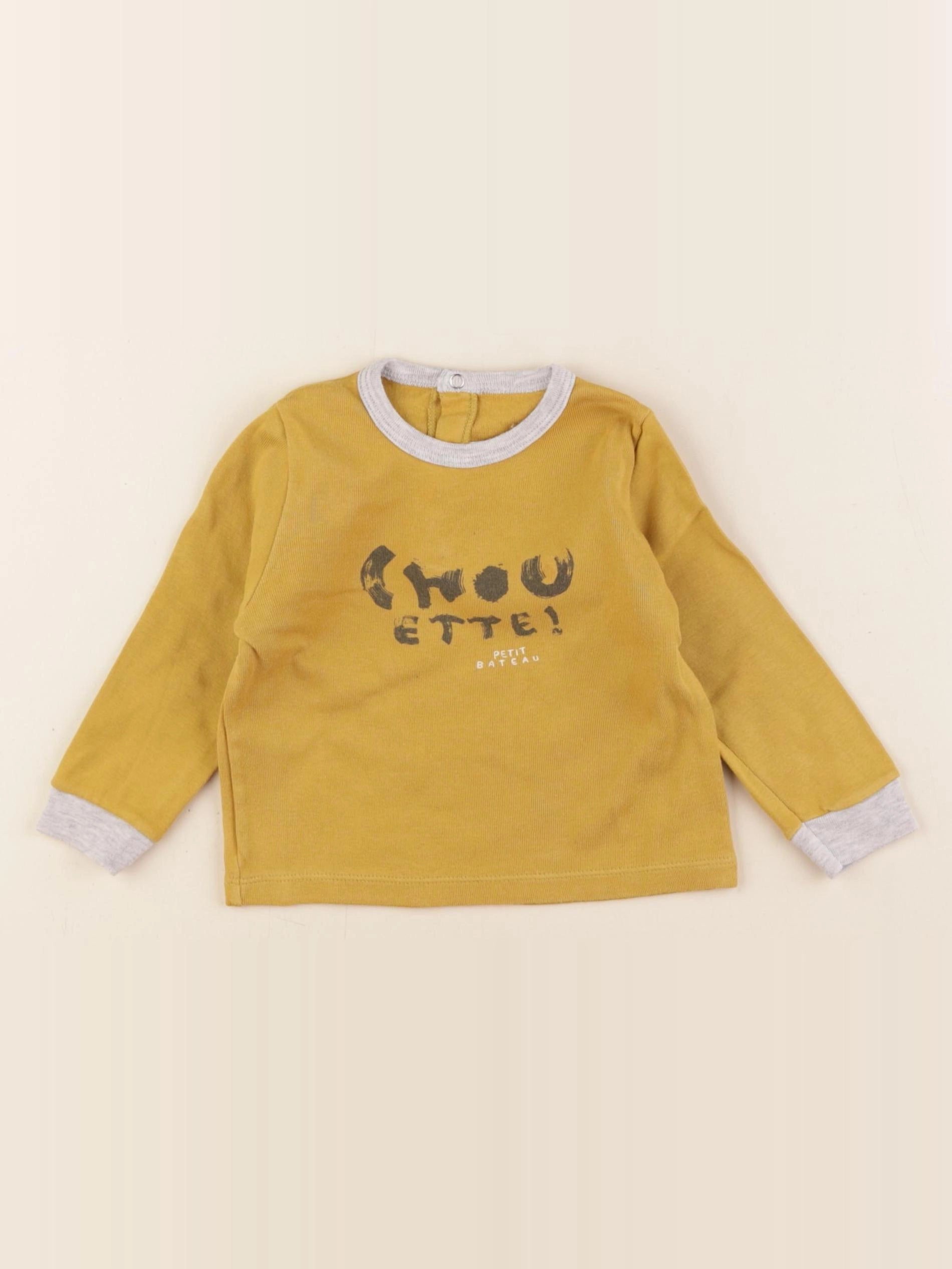 Petit Bateau - tee-shirt jaune - 12 mois