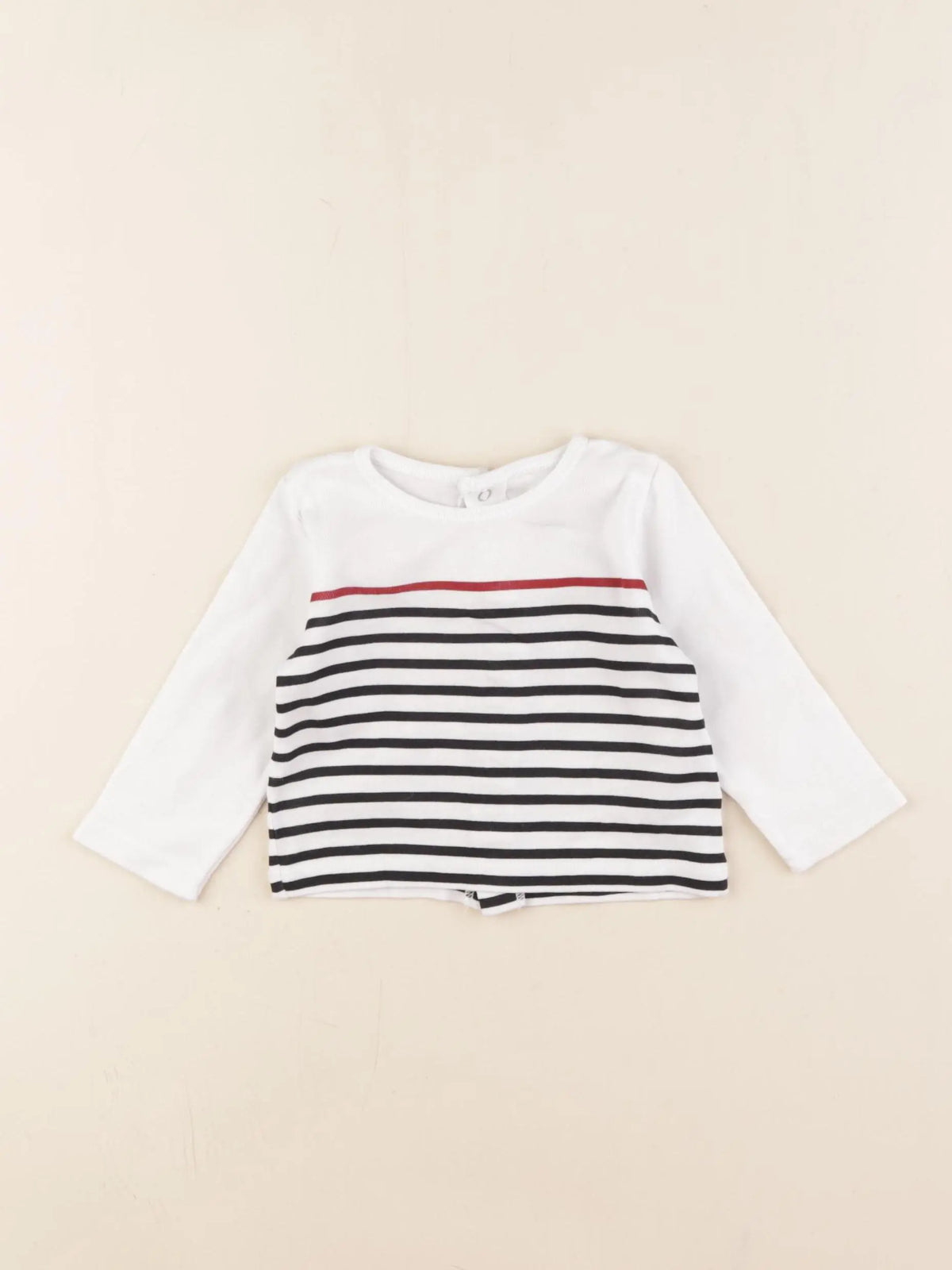 Petit Bateau - tee-shirt bleu, blanc - 6 mois