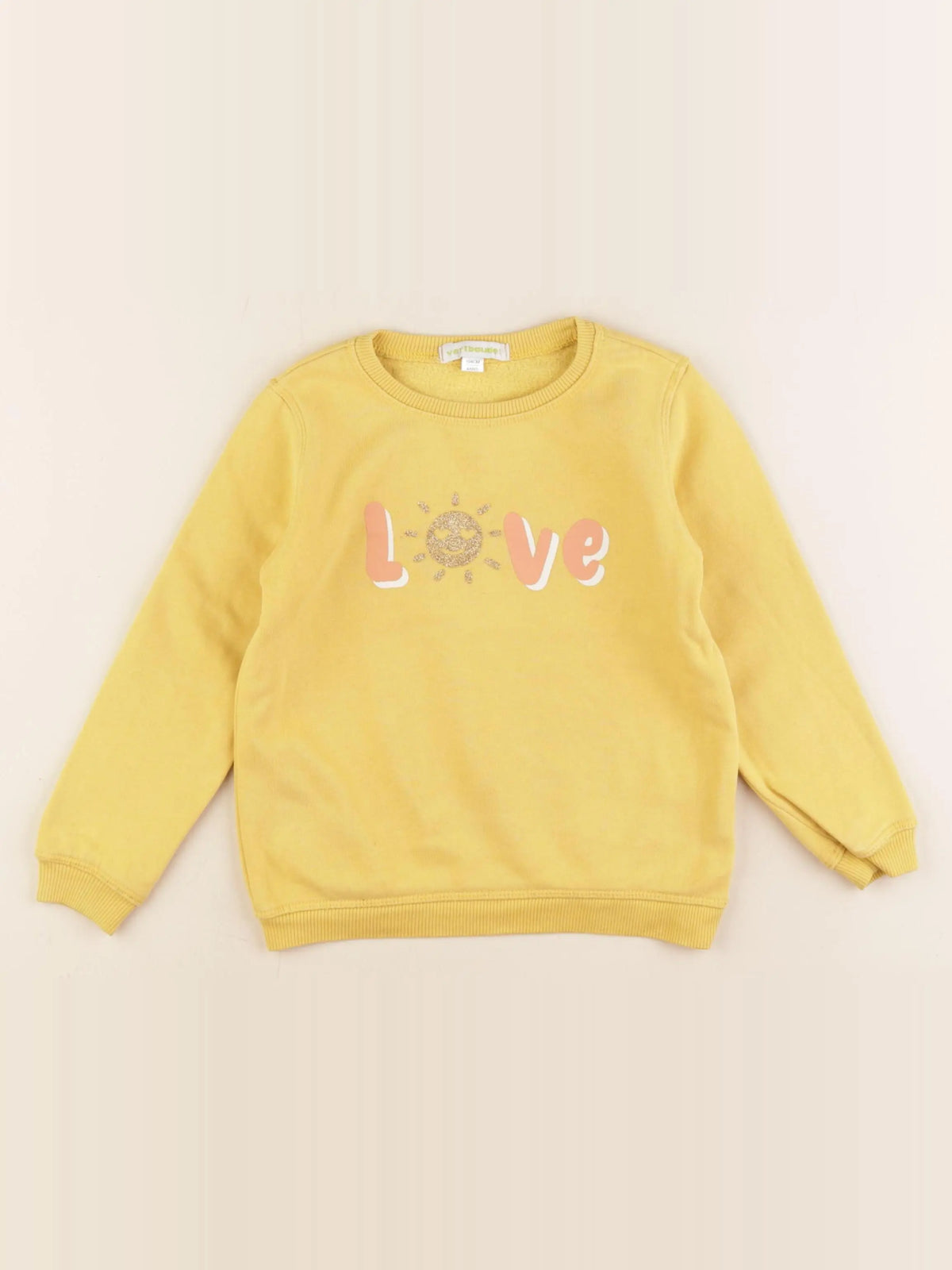 Vertbaudet - sweat jaune, or - 4 ans