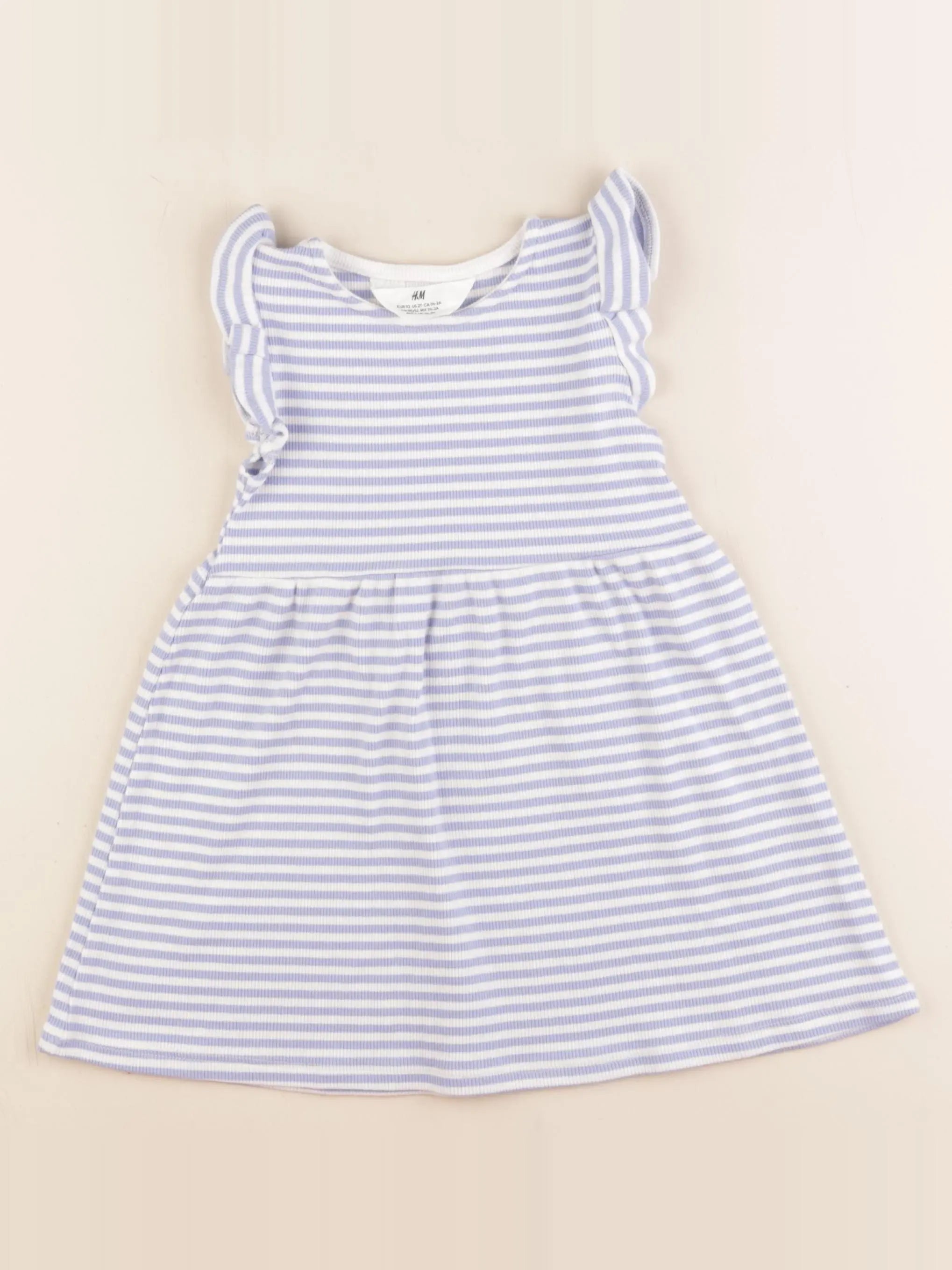 H&M - robe bleu, blanc - 18/24 mois