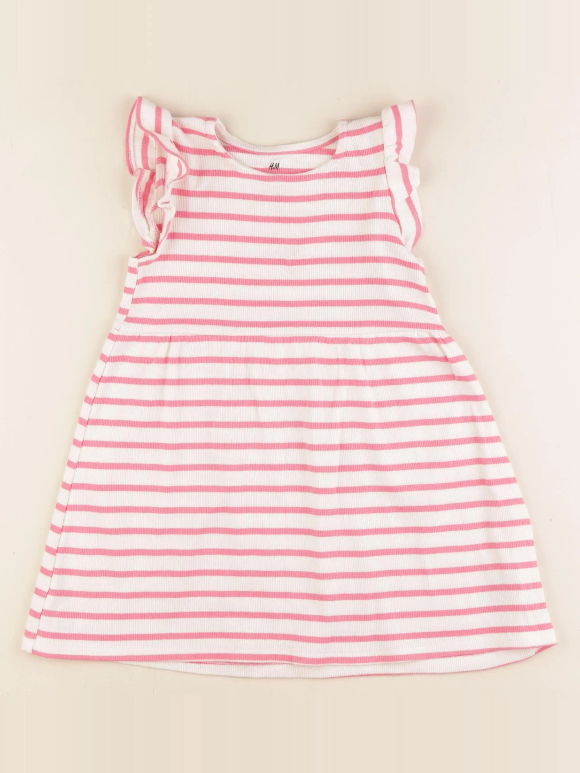 H&M - robe beige, rose - 18/24 mois