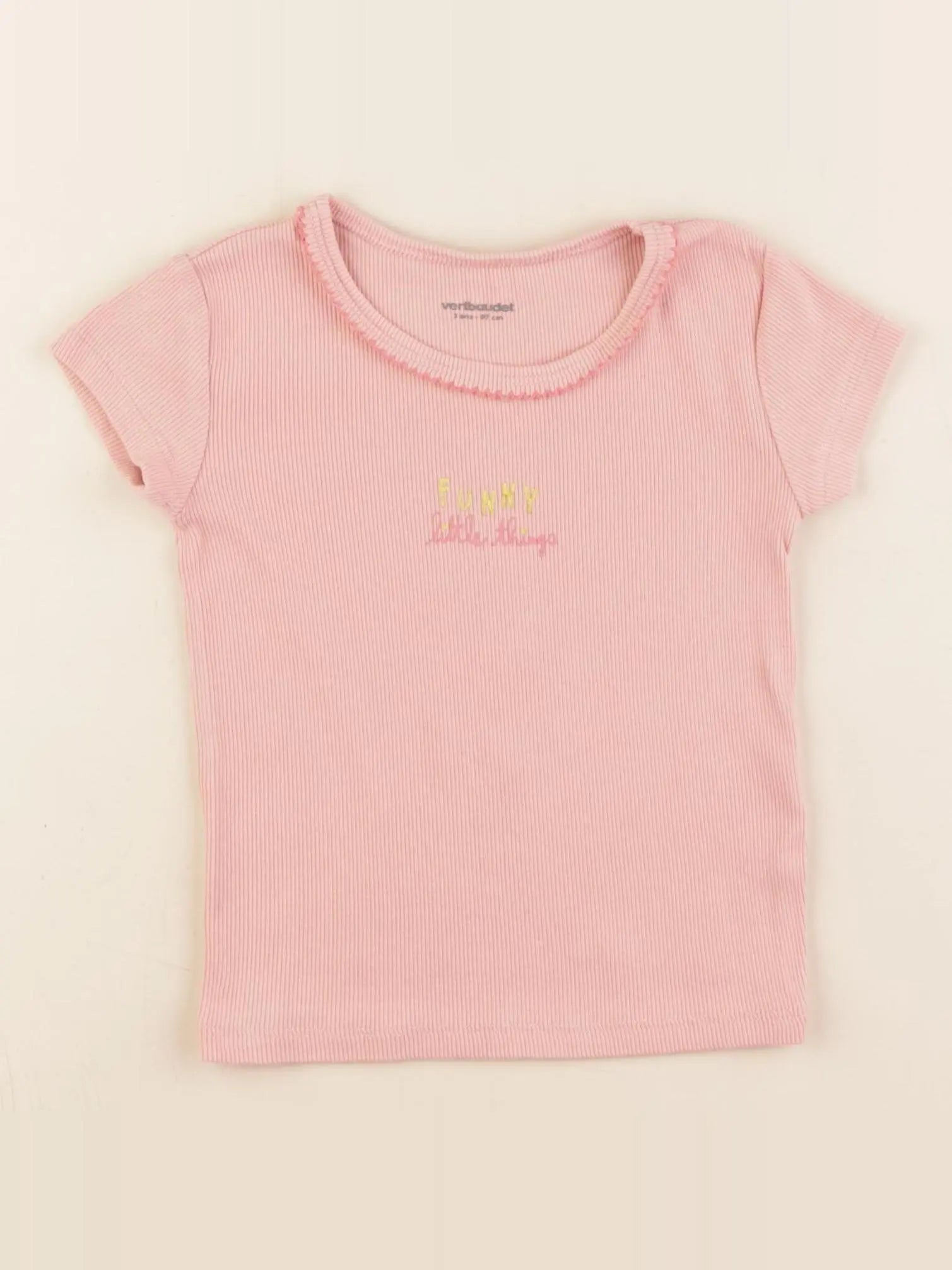 Vertbaudet - maillot de corps rose, or - 3 ans