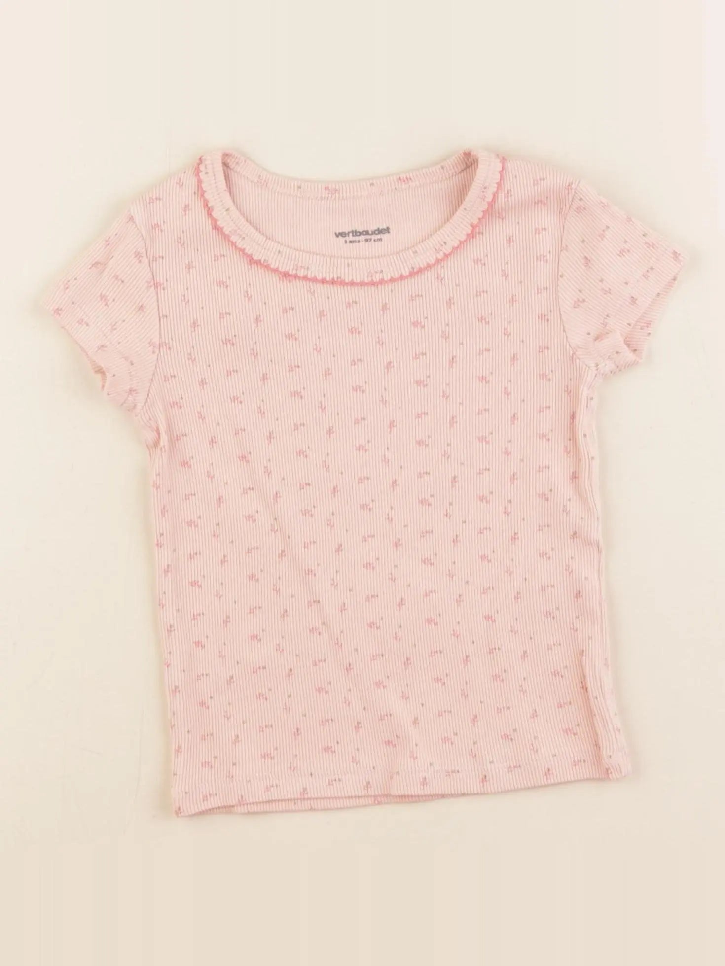 Vertbaudet - maillot de corps rose, or - 3 ans