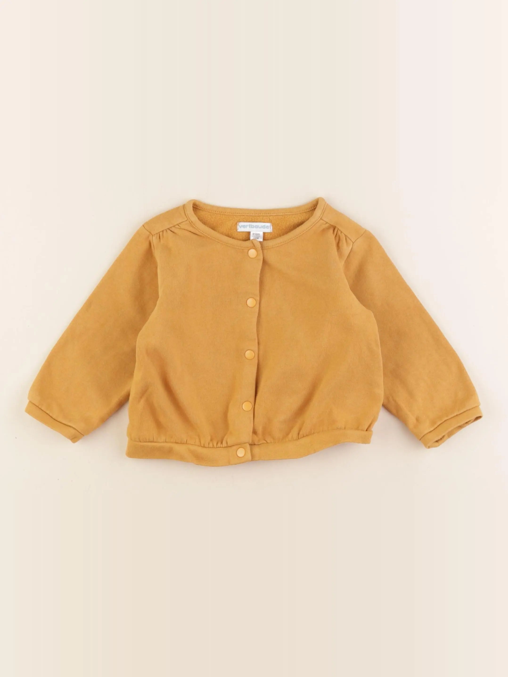 Vertbaudet - sweat jaune - 18 mois