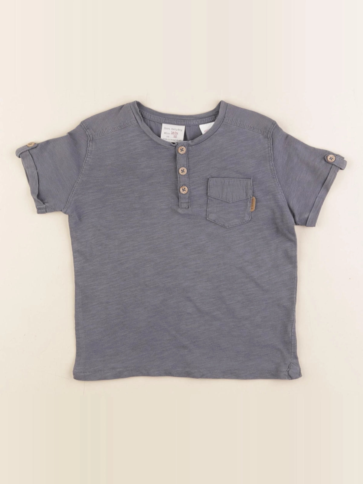 Zara - tee-shirt taupe - 18/24 mois