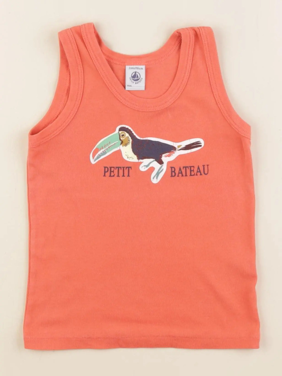 Petit Bateau - débardeur orange - 2 ans