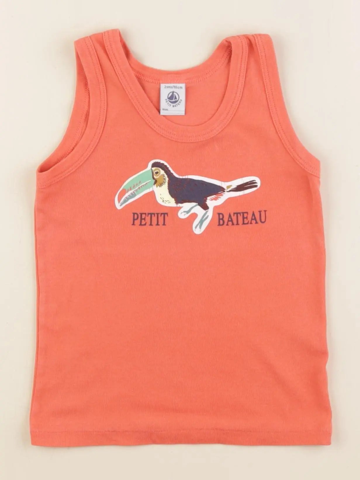 Petit Bateau - débardeur orange - 2 ans