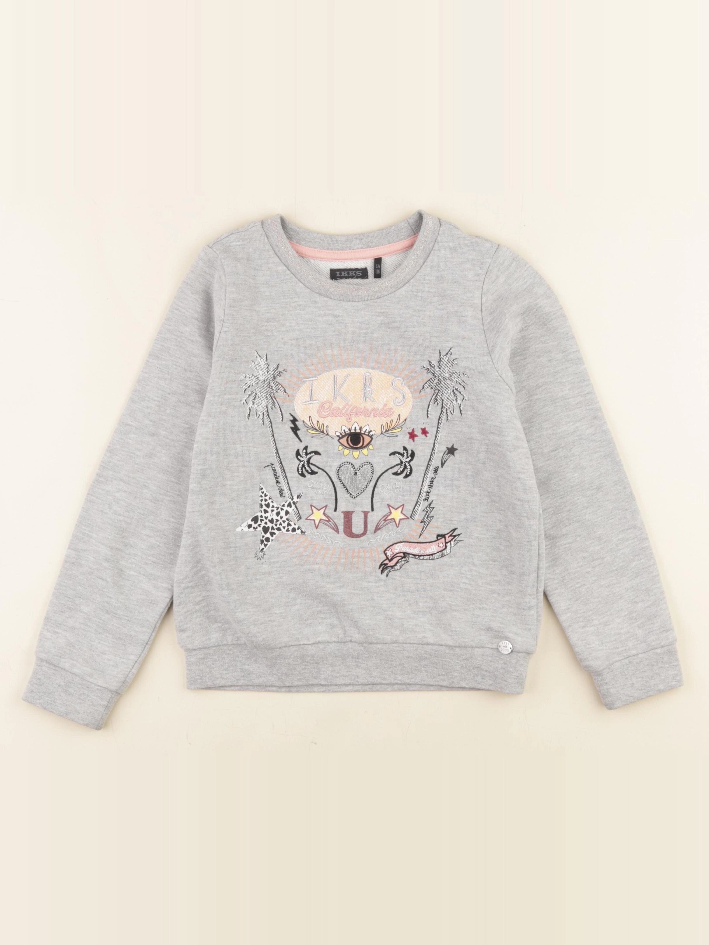 IKKS - sweat gris - 6 ans