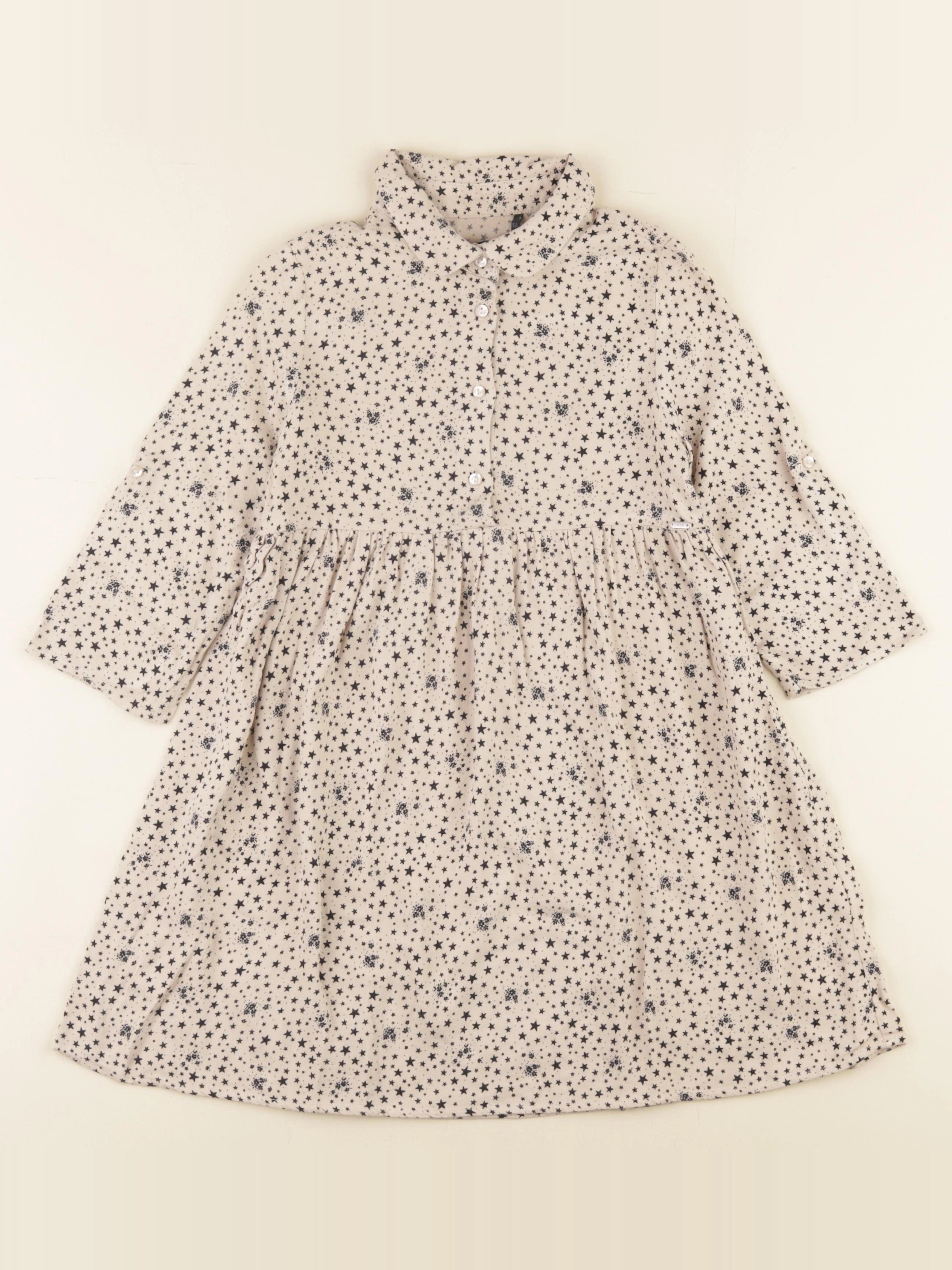 IKKS - robe beige, noir - 6 ans