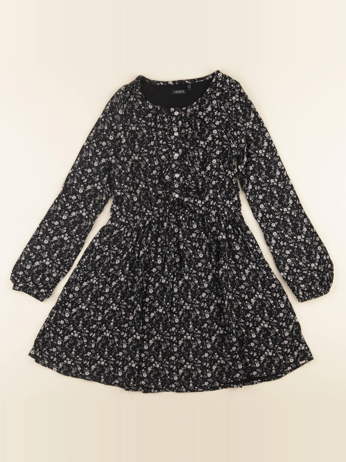IKKS - robe noir, rose - 8 ans