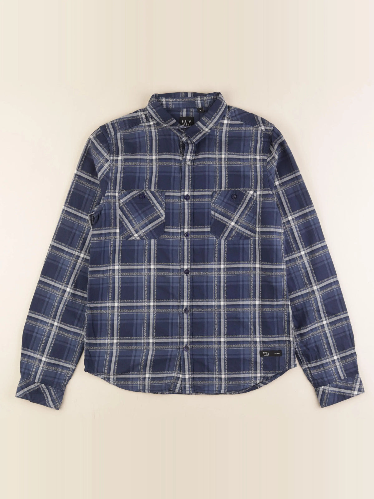 IKKS - chemise bleu, blanc - 14 ans