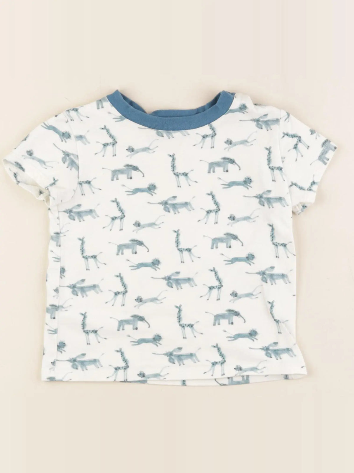 Moulin Roty - tee-shirt bleu, blanc - 24 mois