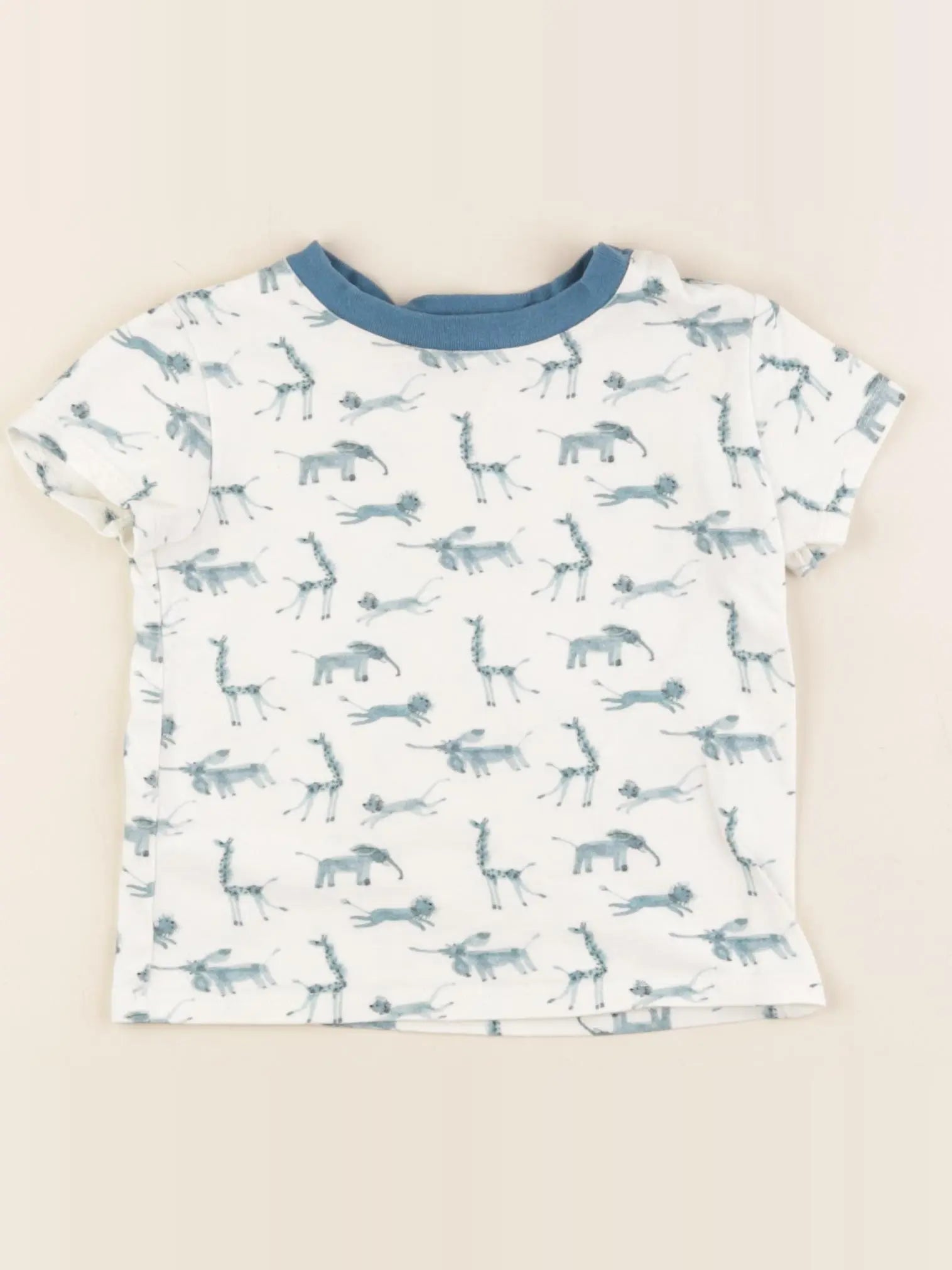 Moulin Roty - tee-shirt bleu, blanc - 24 mois