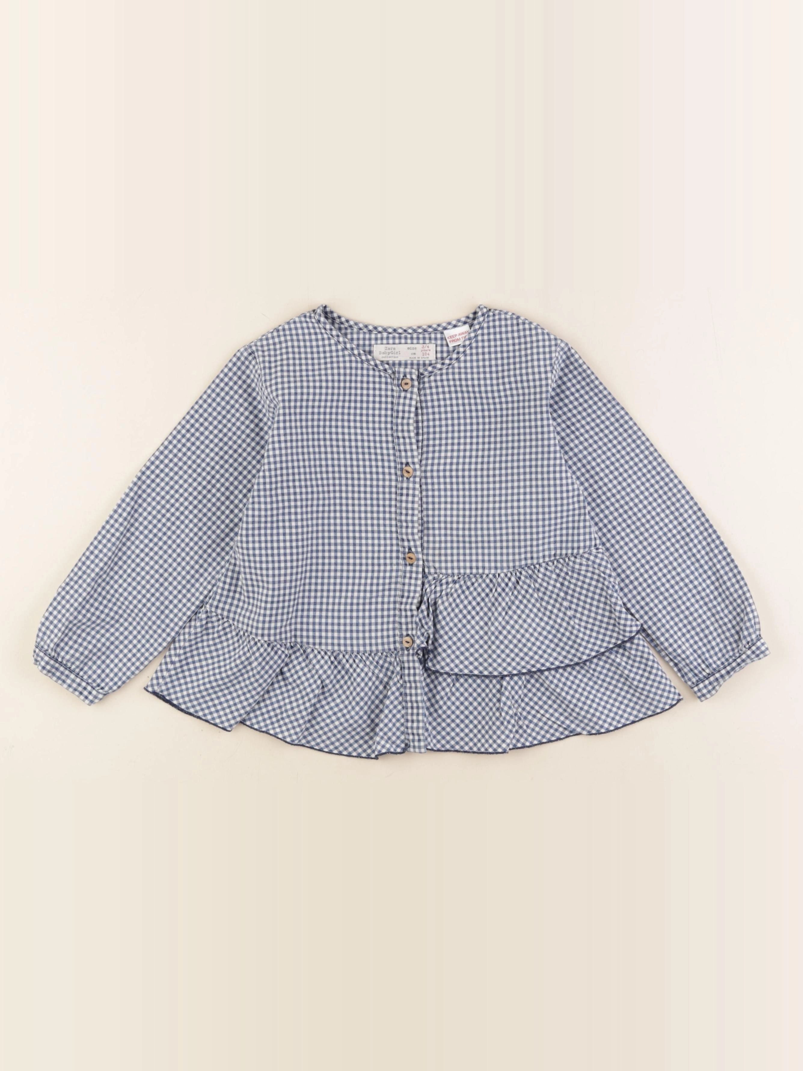 Zara - blouse bleu - 3/4 ans