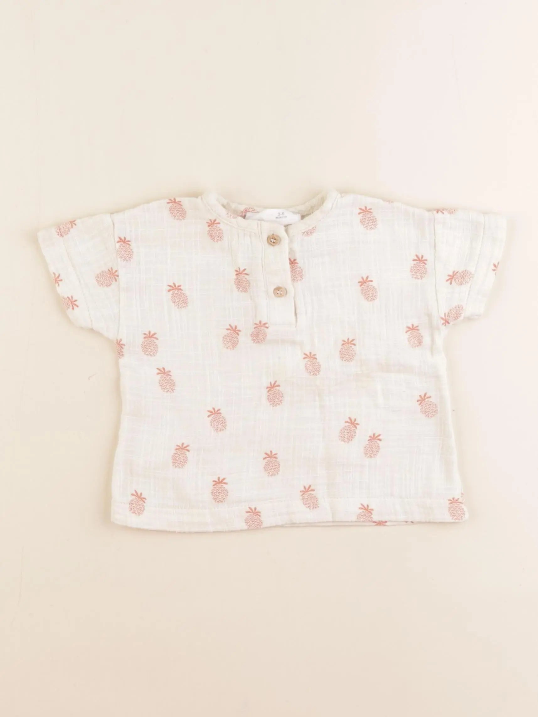 Zara - tee-shirt beige - 3/6 mois