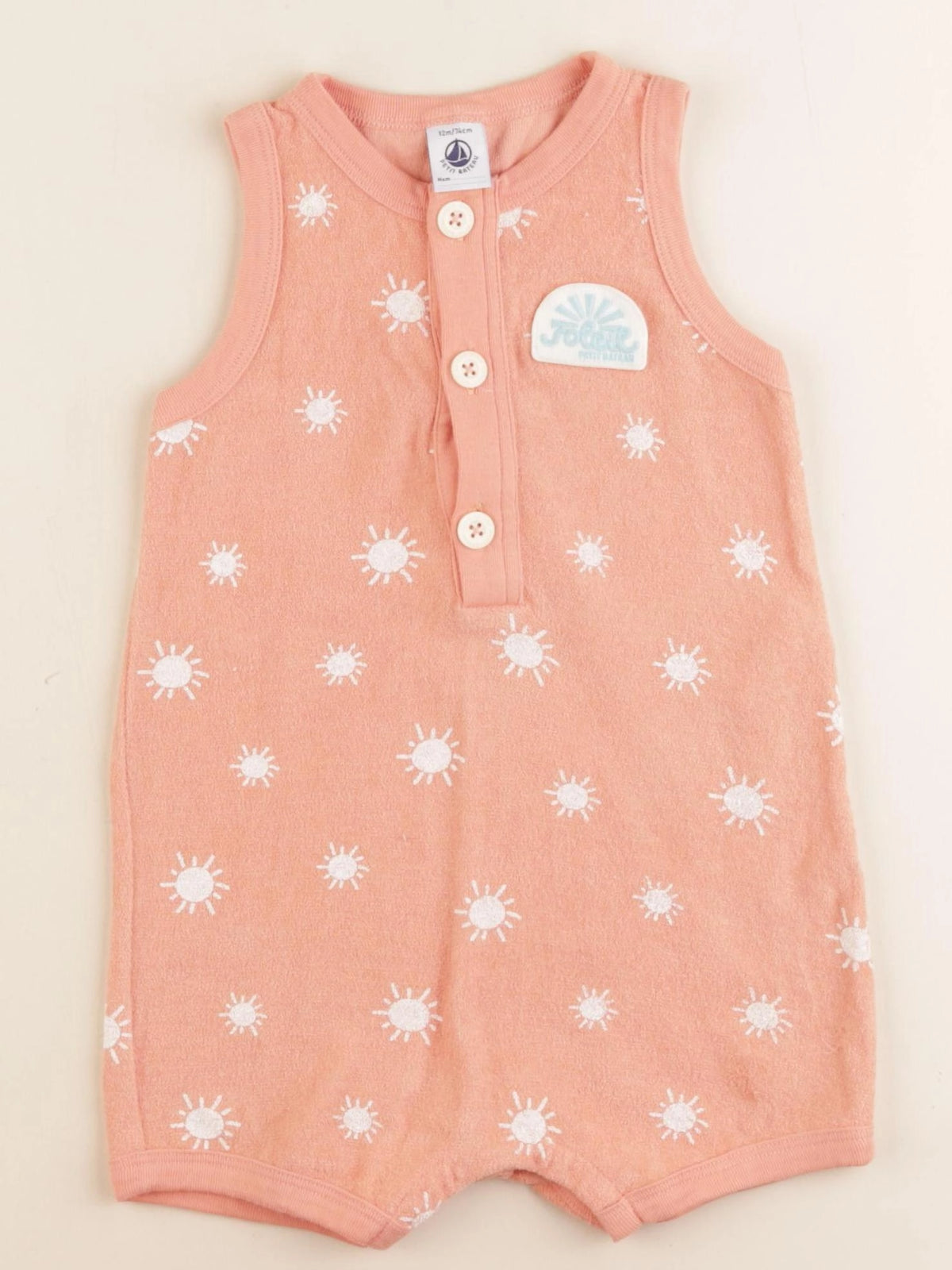 Petit Bateau - combinaison orange - 12 mois