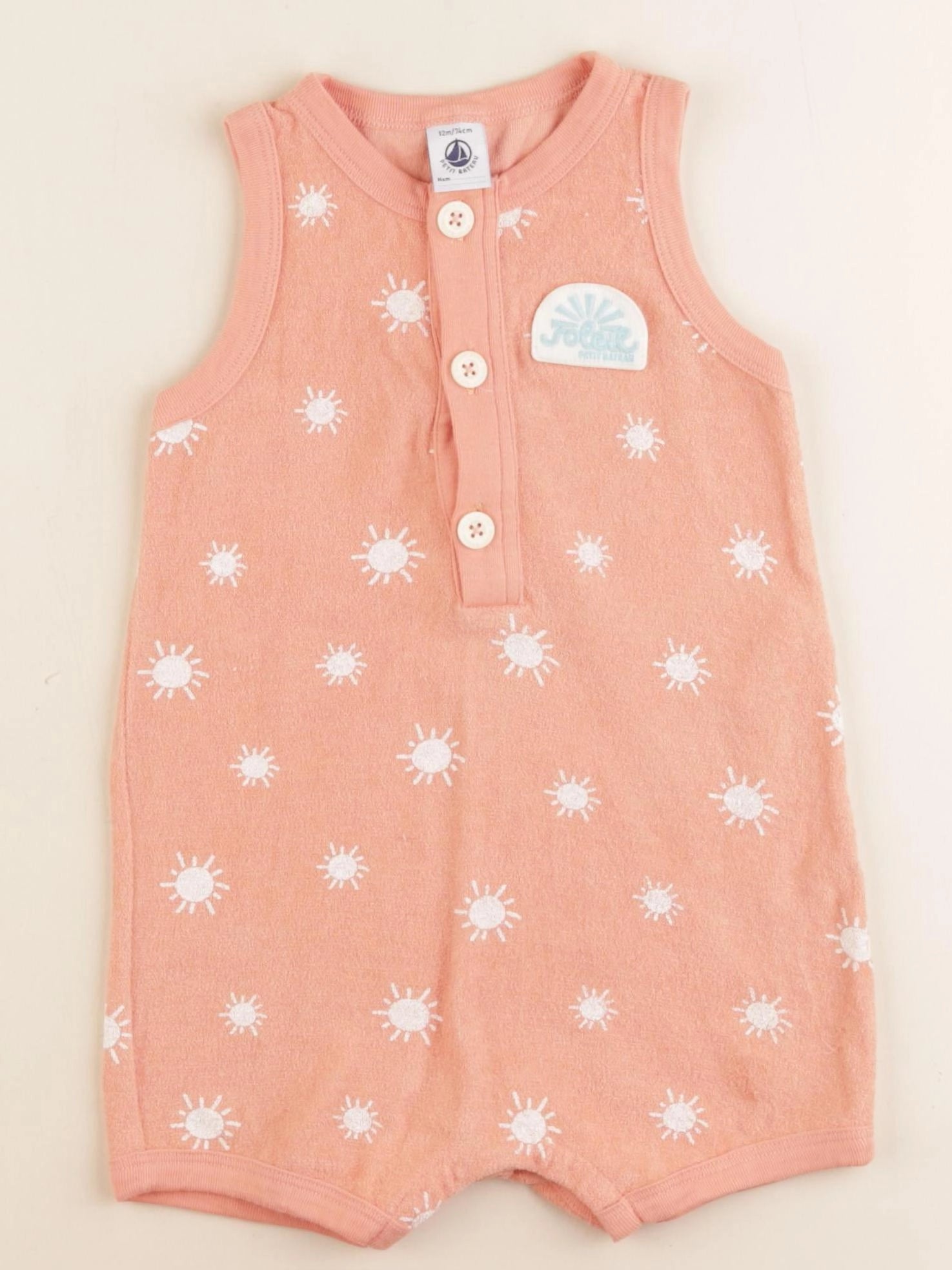 Petit Bateau - combinaison orange - 12 mois