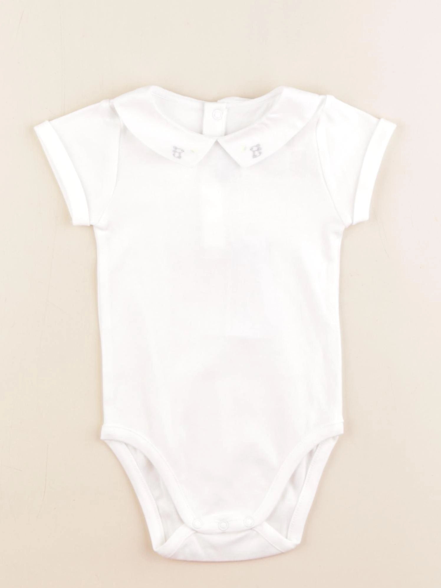 Petit Bateau - body à col blanc - 18 mois