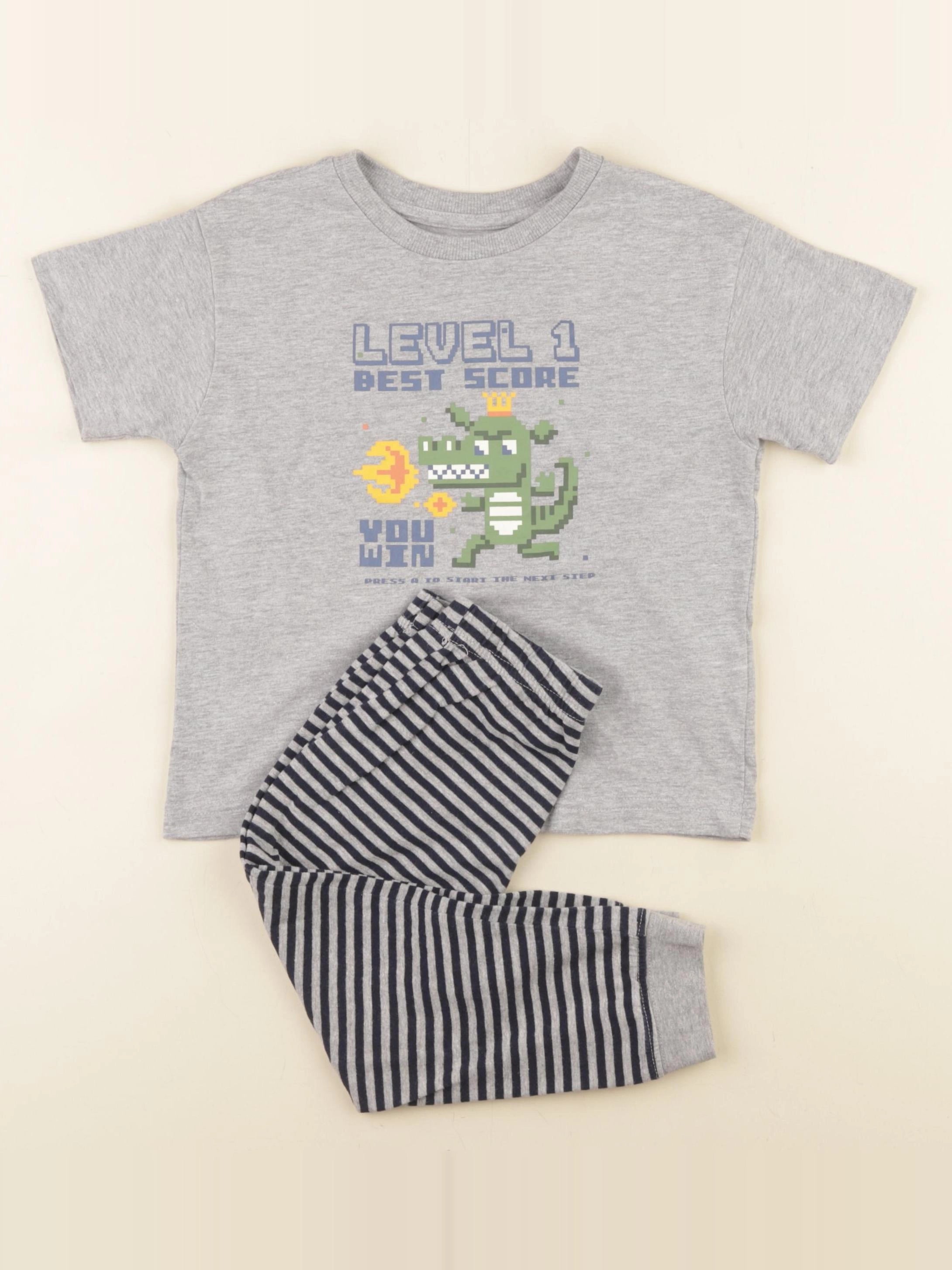 Vertbaudet - pyjama coton gris - 4 ans