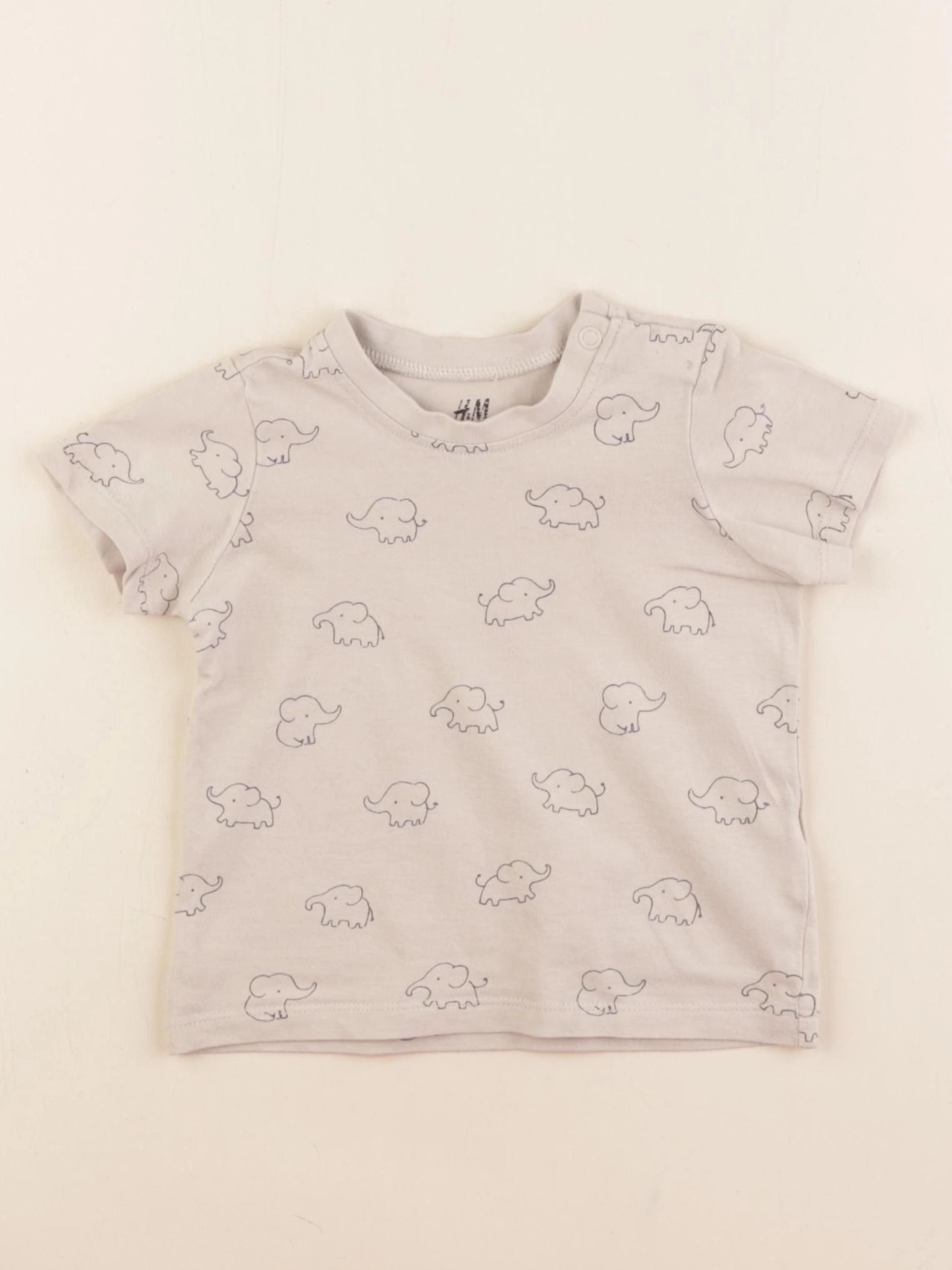 H&M - tee-shirt marron - 4/6 mois