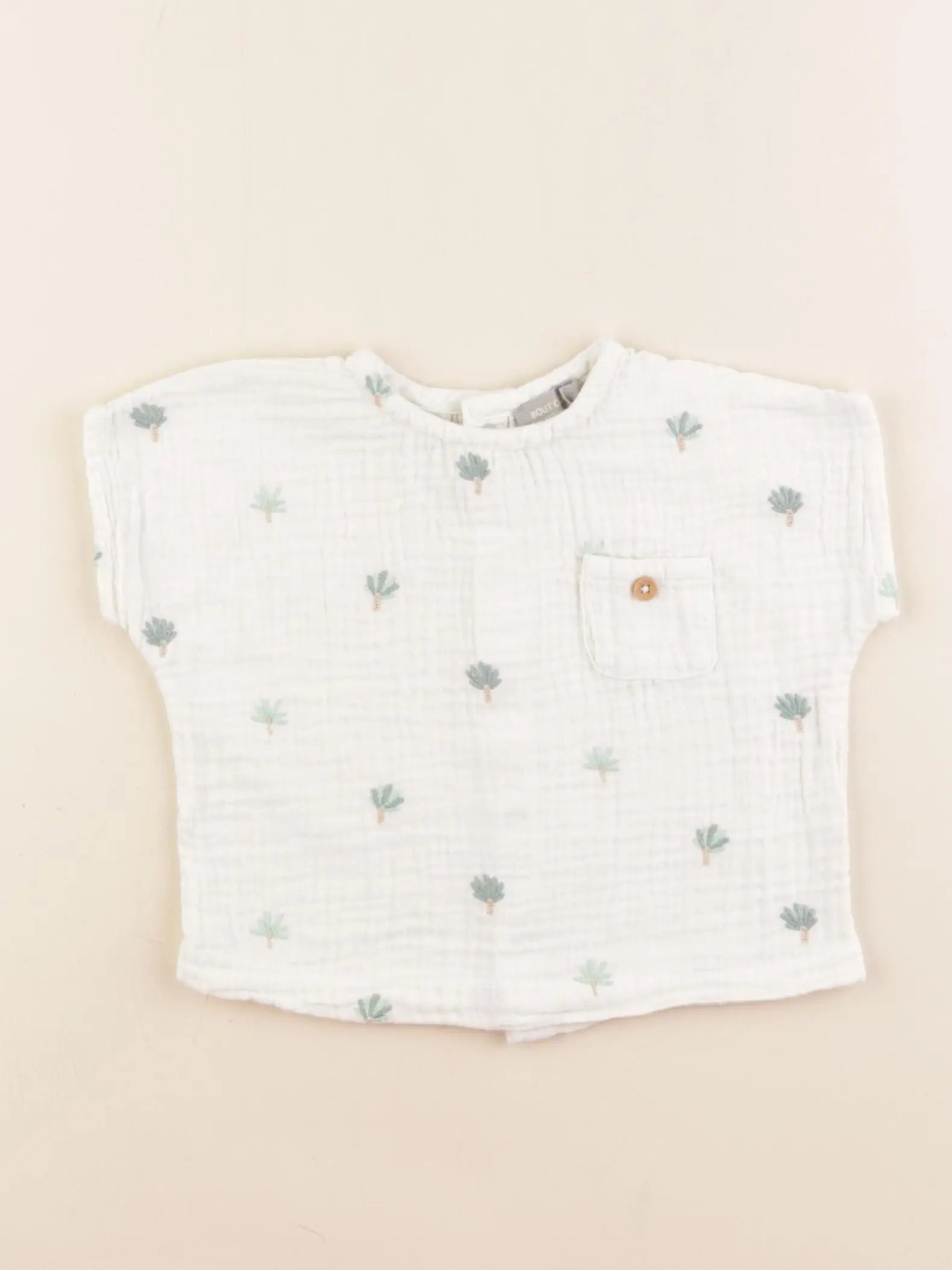 Boutchou - tee-shirt blanc, vert - 9 mois