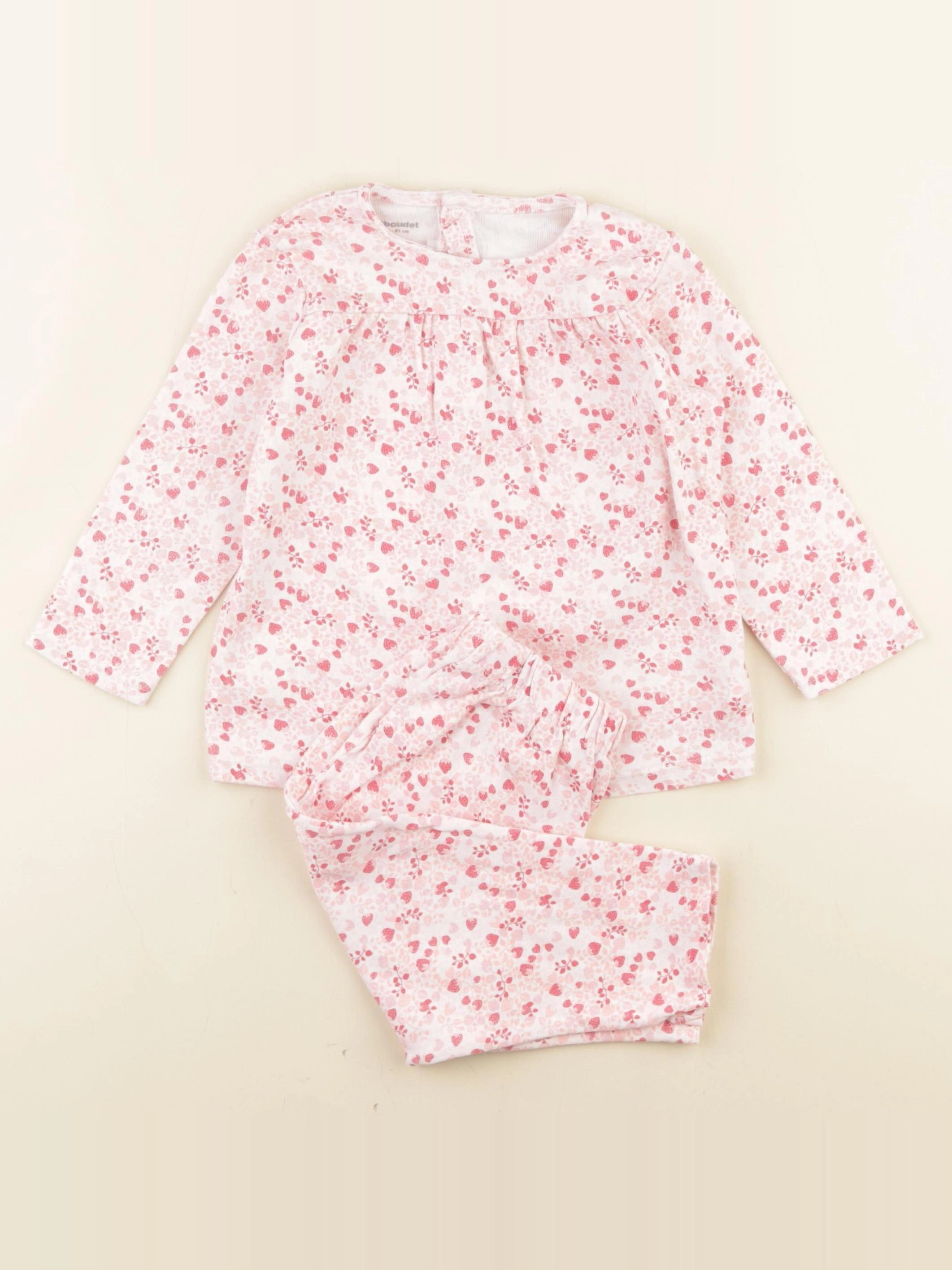 Vertbaudet - pyjama coton rose - 18 mois