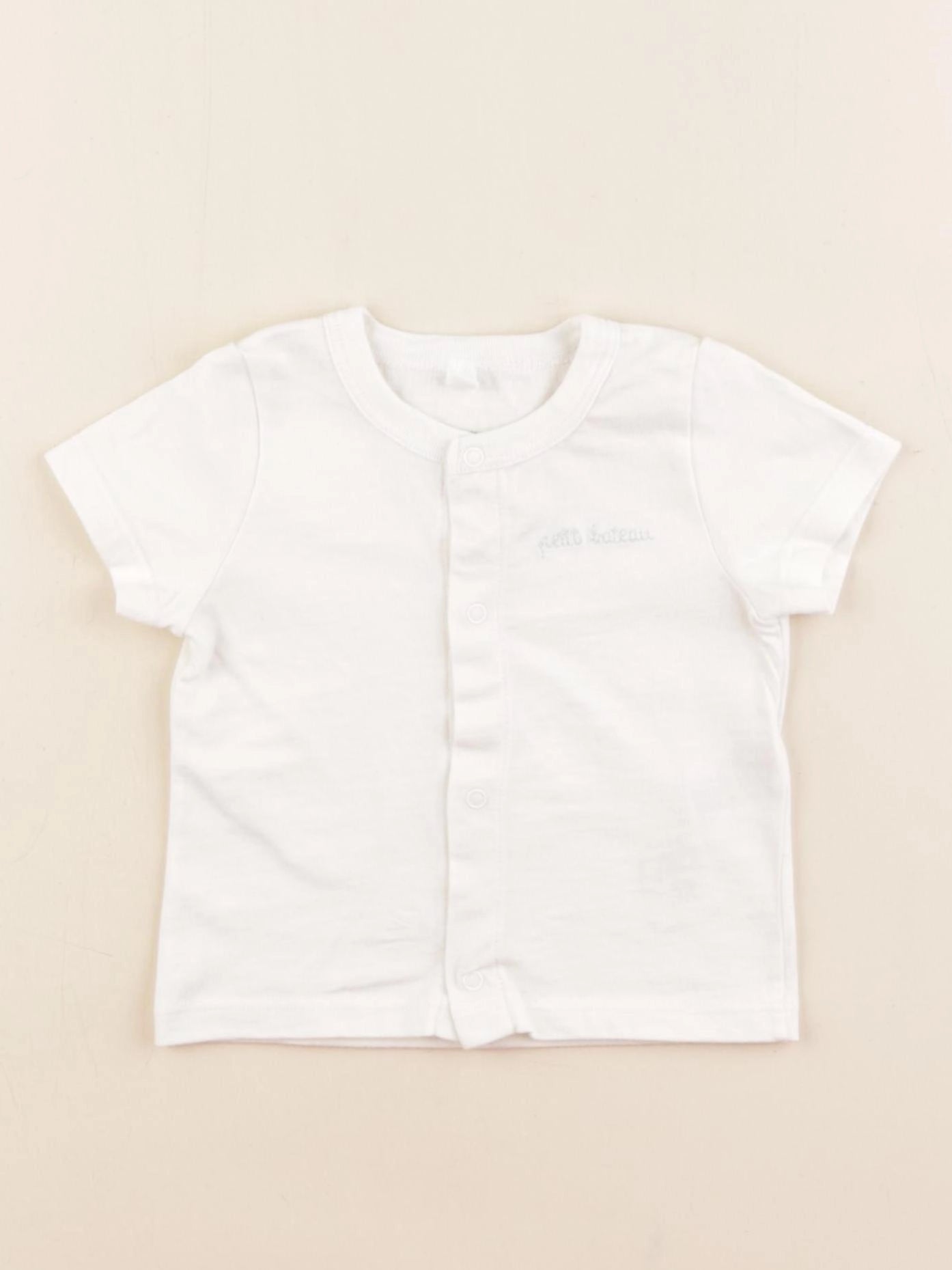 Petit Bateau - tee-shirt blanc - 12 mois