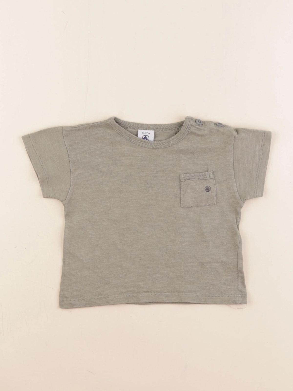 Petit Bateau - tee-shirt taupe - 6 mois
