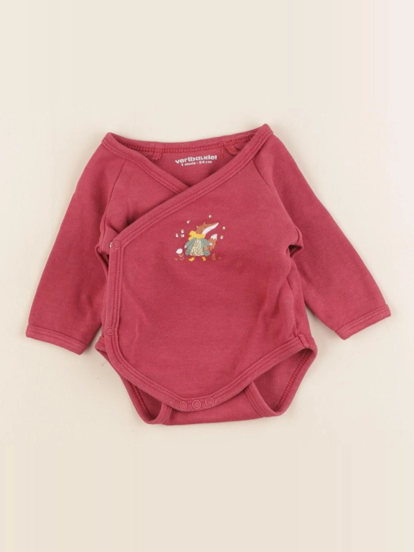 Vertbaudet - body rouge - 1 mois