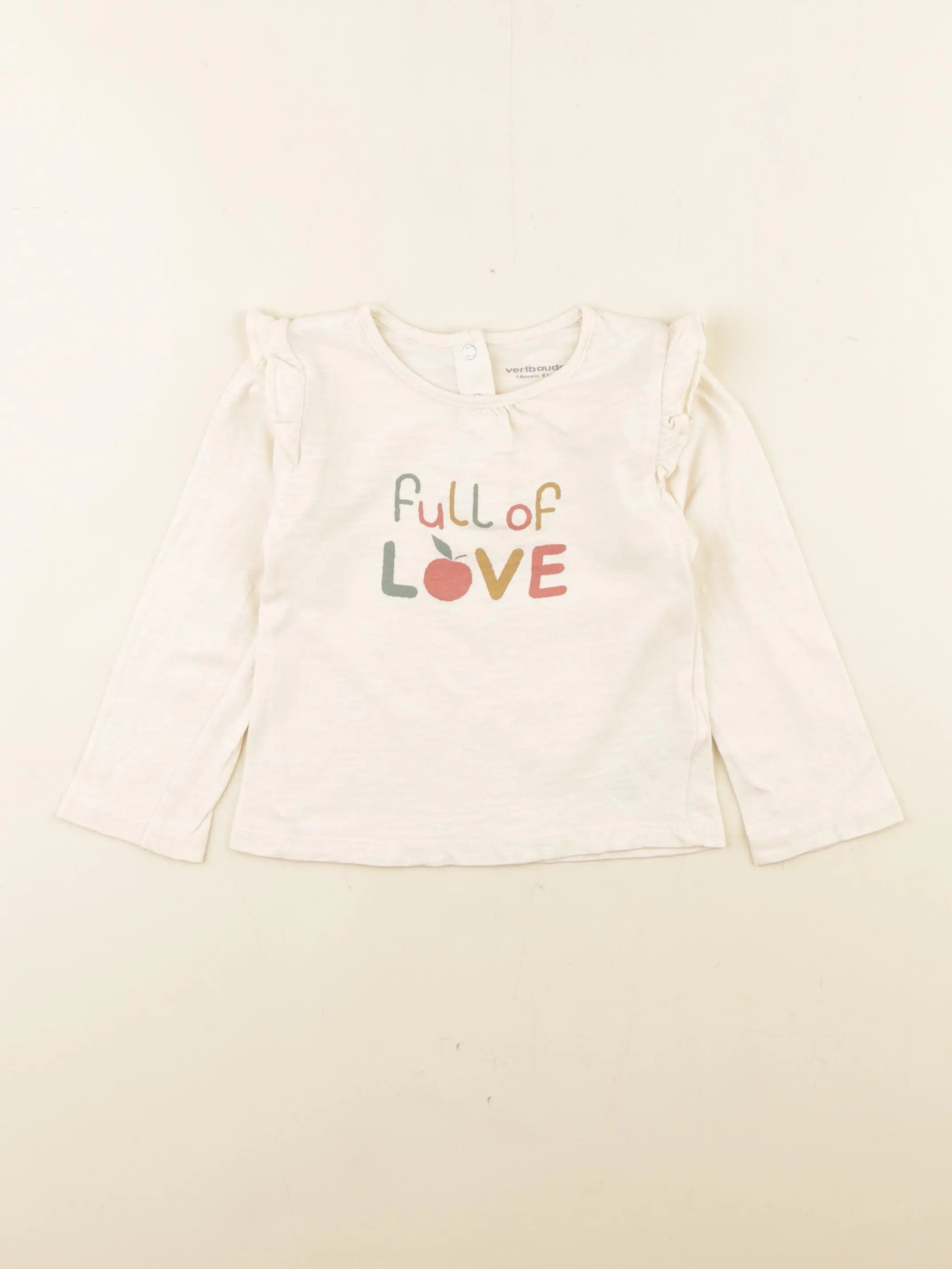 Vertbaudet - tee-shirt beige - 18 mois