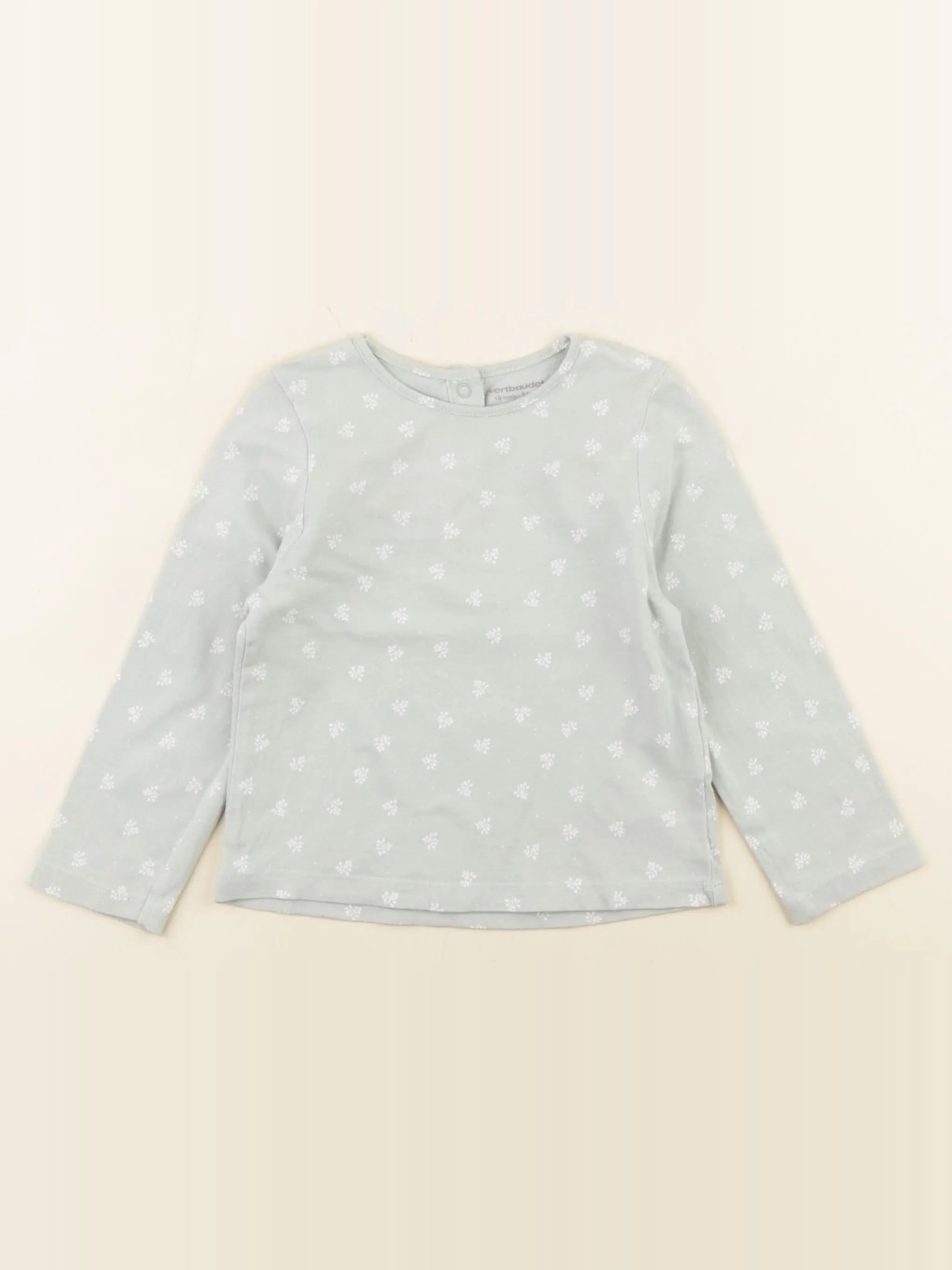 Vertbaudet - tee-shirt beige, vert - 18 mois