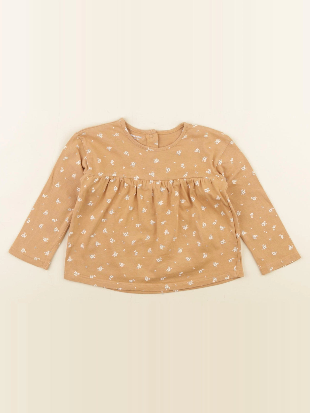 Vertbaudet - tee-shirt beige, jaune - 18 mois