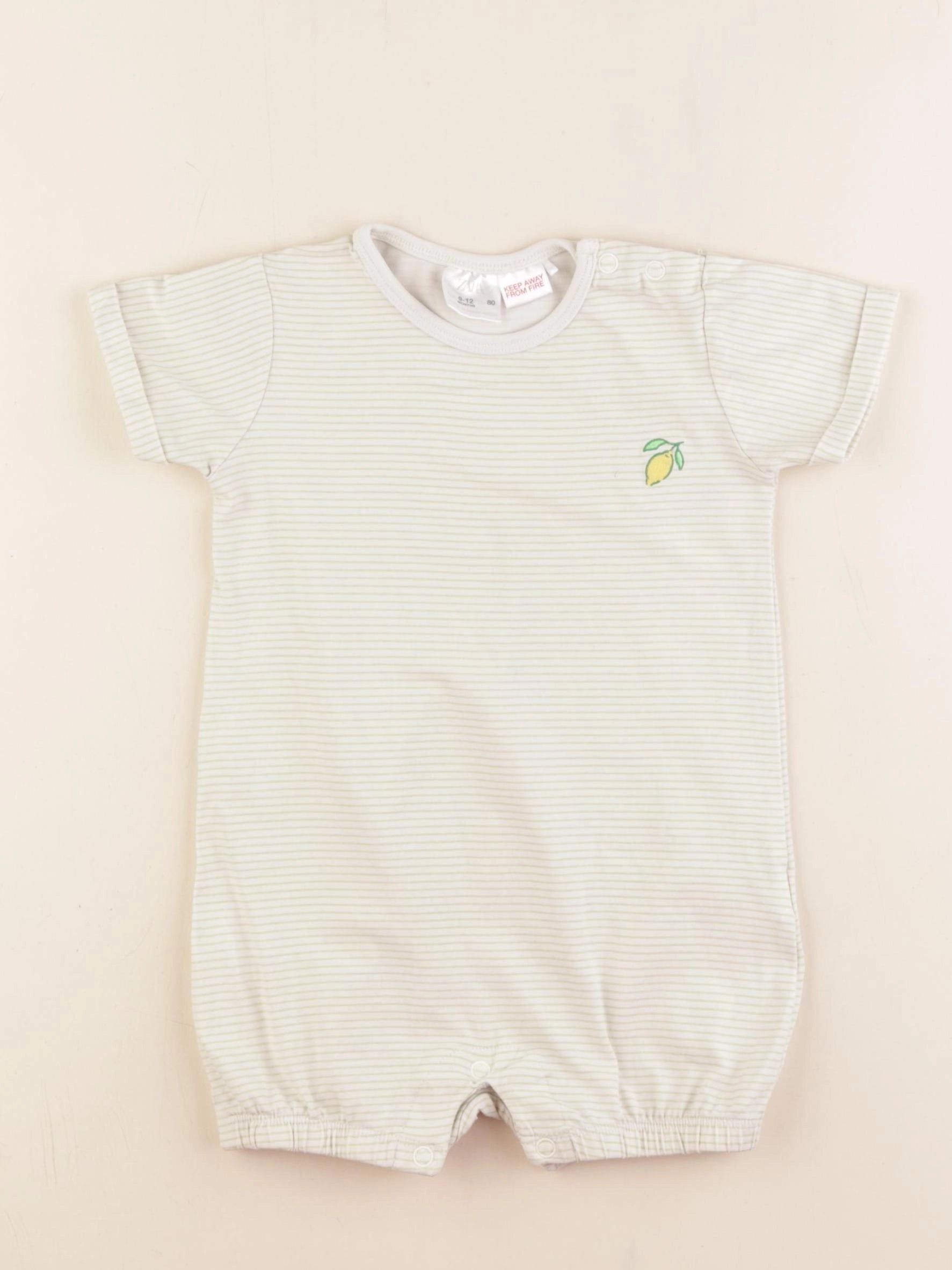 Zara - pyjama coton vert - 9/12 mois