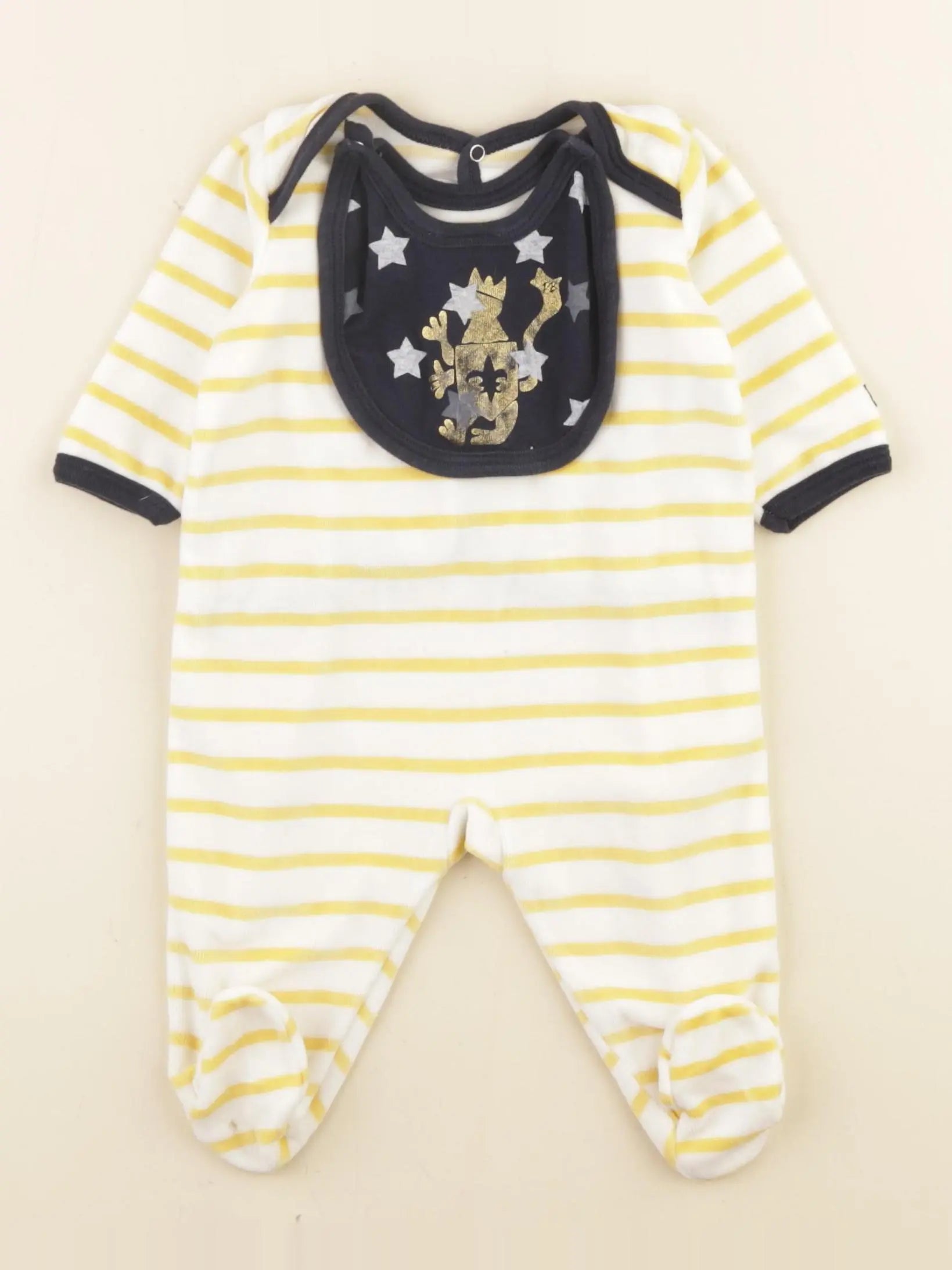Petit Bateau - pyjama velours jaune - 3 mois