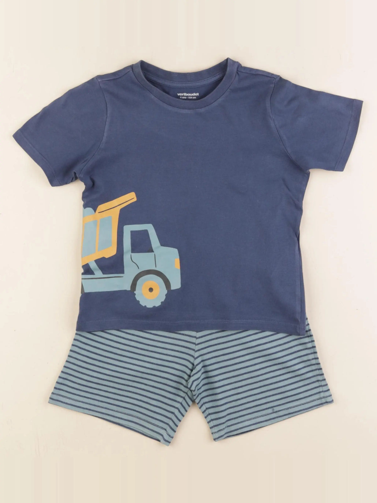 Vertbaudet - pyjama coton bleu - 4 ans