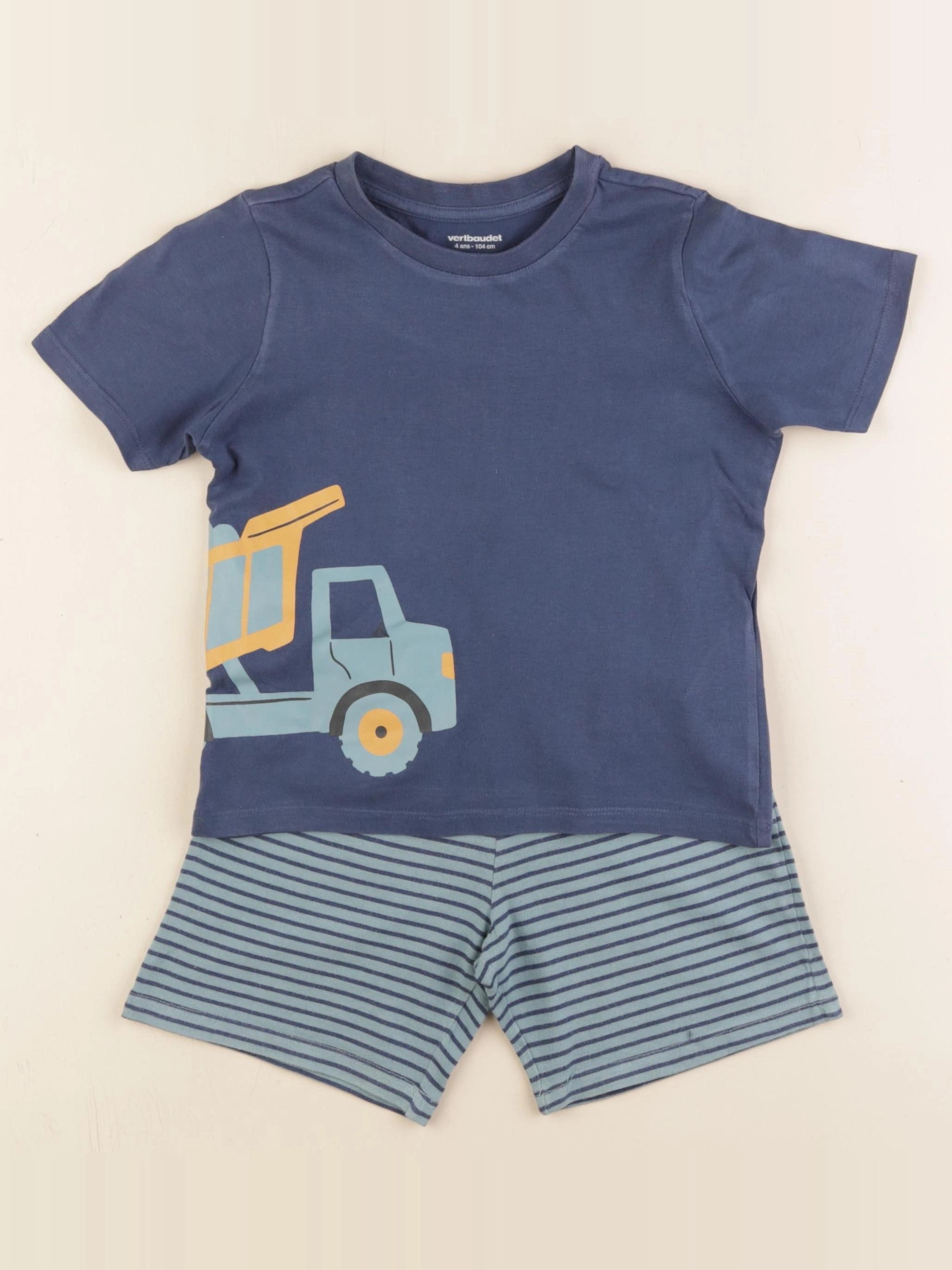 Vertbaudet - pyjama coton bleu - 4 ans