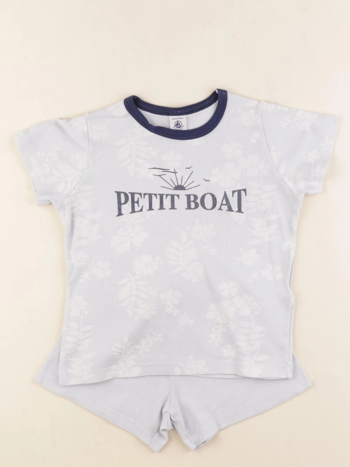 Petit Bateau - pyjama coton bleu - 4 ans