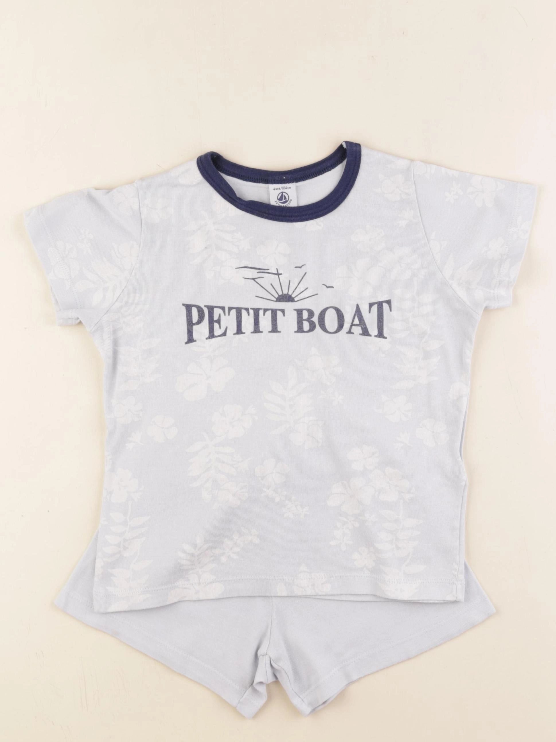 Petit Bateau - pyjama coton bleu - 4 ans